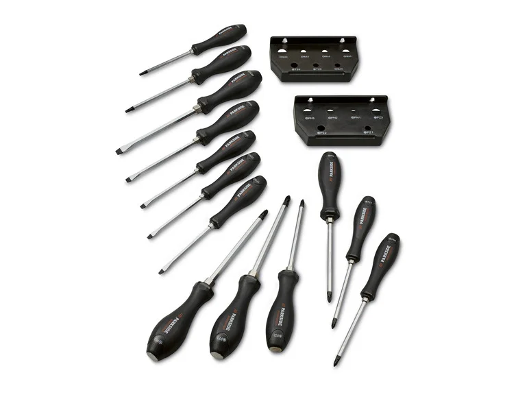 PARKSIDE PERFORMANCE® Set de tournevis burin. 15 pièces