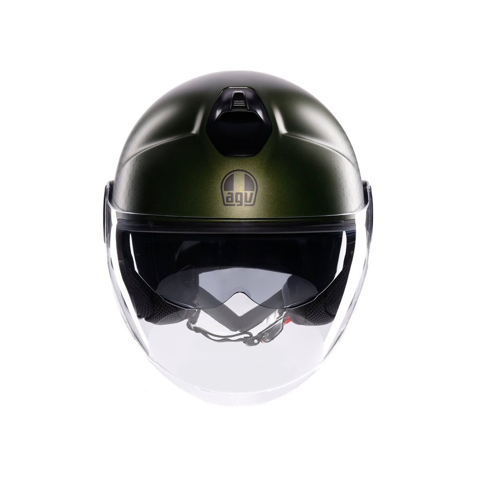 ETERES ANDORA MATT GREEN/BLACK - MOTORBIKE OPEN FACE HELMET E2206