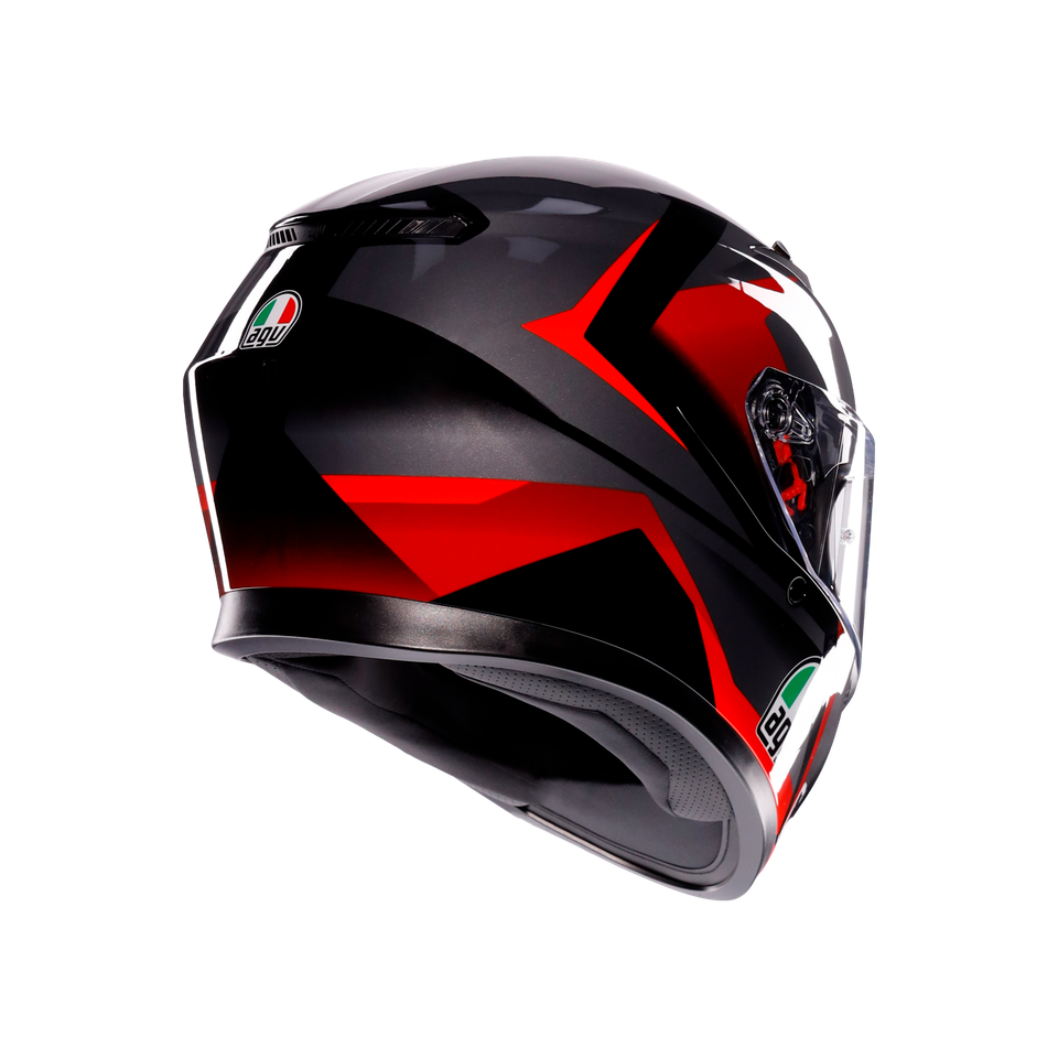 K3 STRIGA BLACK/GREY/RED - MOTORBIKE FULL FACE HELMET E2206