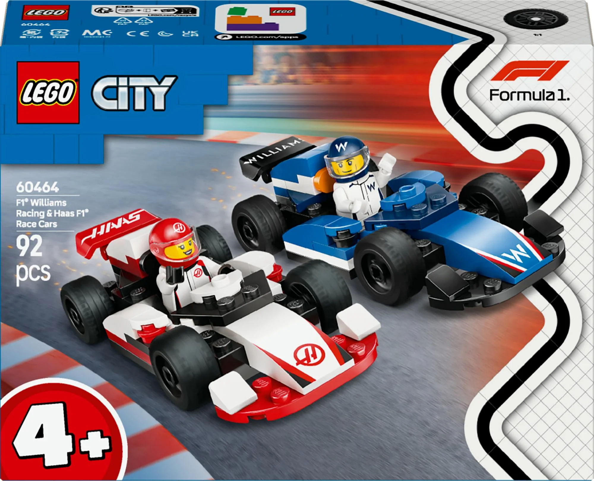 LEGO 60464 City F1 Williams Racing and Haas F1 Racing Cars