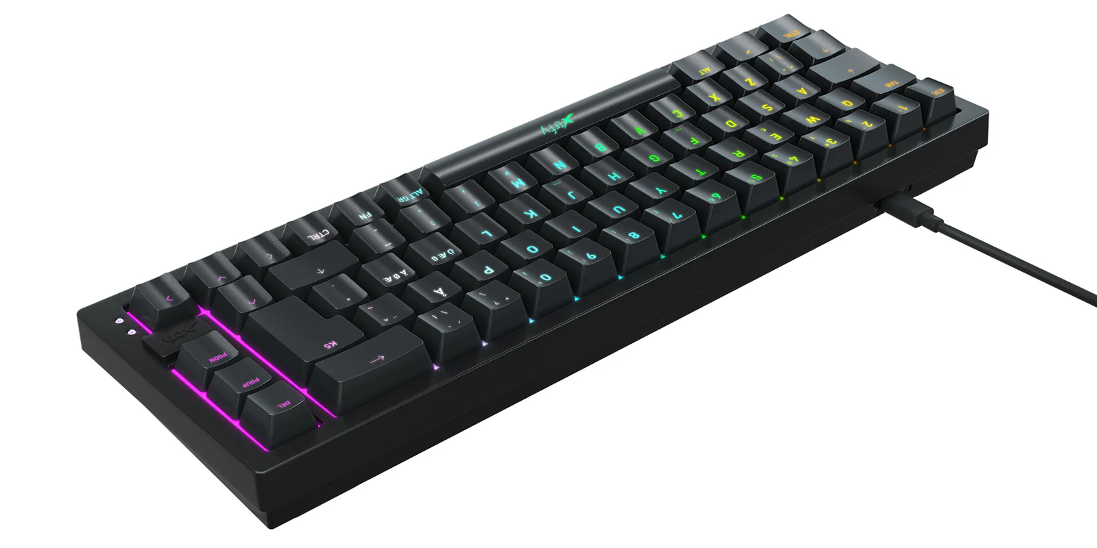 Xtrfy K5 RGB. Kompakt 65 % Schwarz