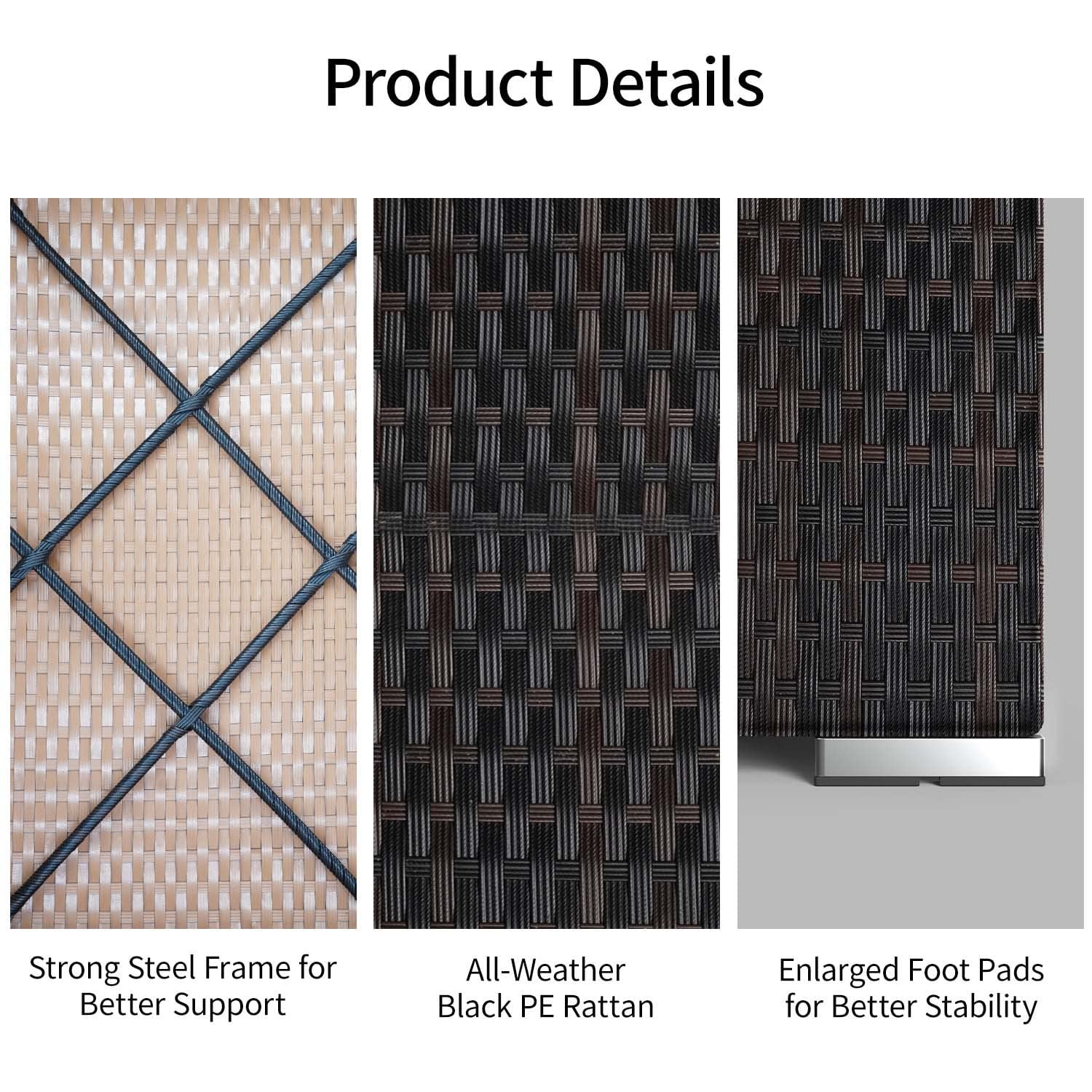 Patio Furniture Set, Lofka 7 Piece Outdoor Sectional Furniture Chair Set with Cushions and Coffee Table, Gray