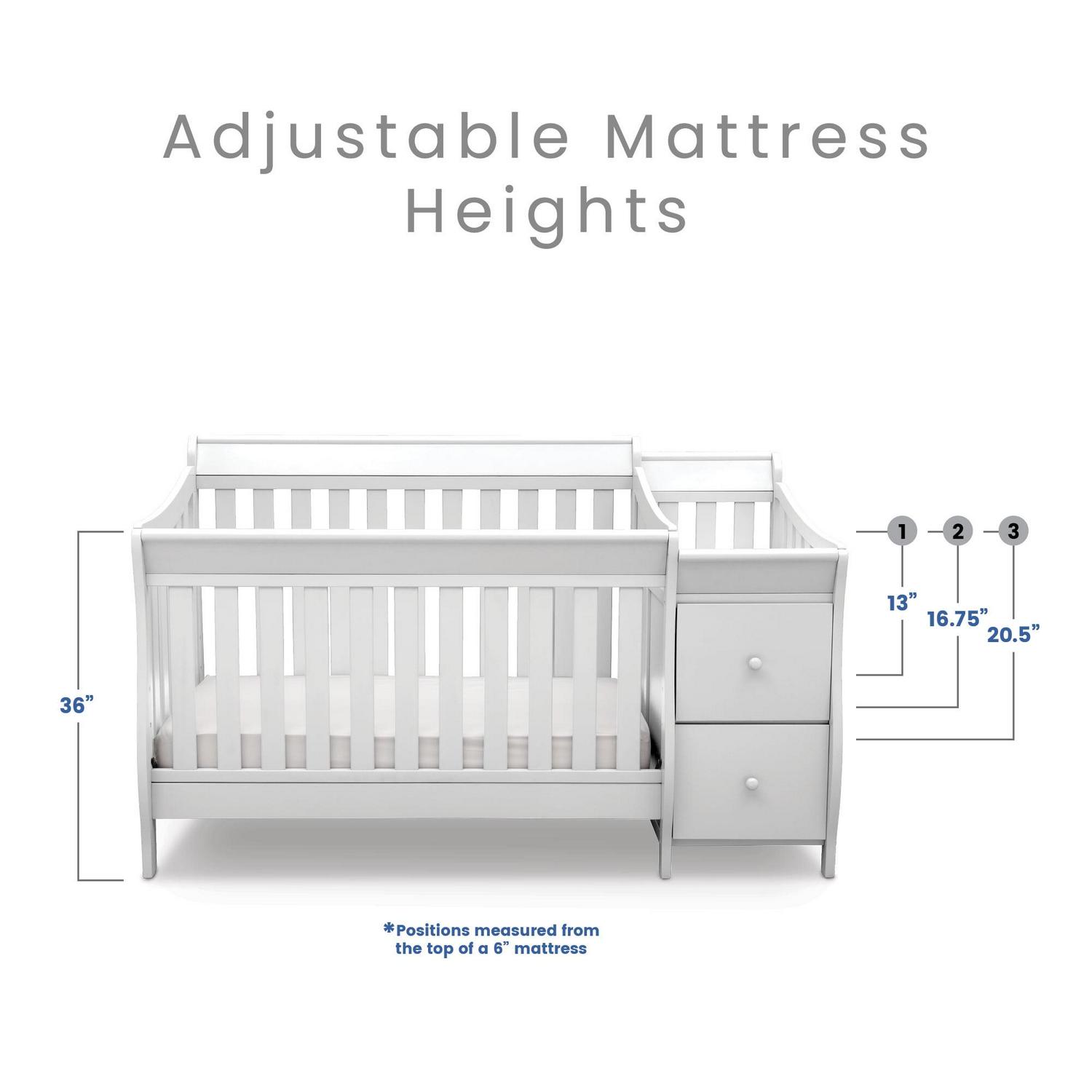 Delta Children Bentley S 4-in-1 Convertible Baby Crib and Changer. White