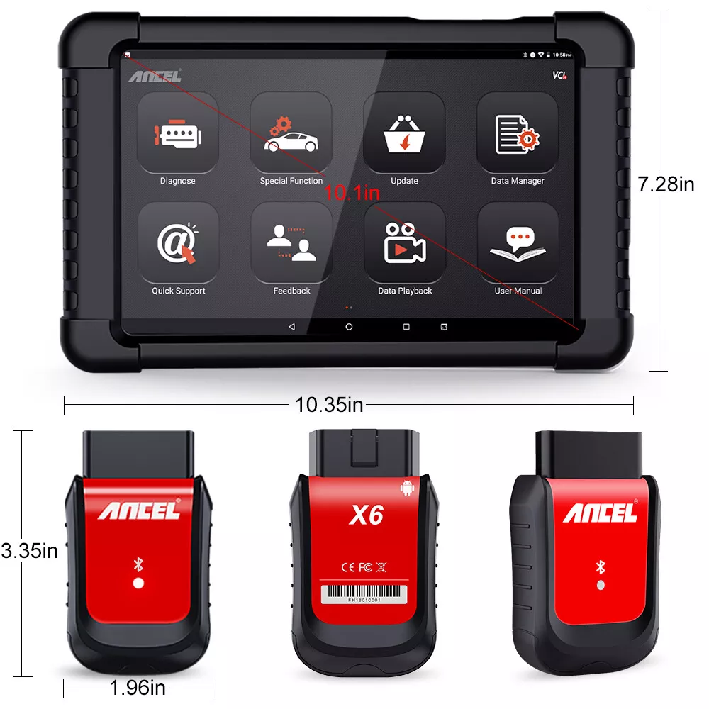 Ancel X6 Wireless OBD2 Diagnostic Scan Tool All System OBD2 Scanner Automative ABS Oil EPB BMS SAS IMMO TPS TPMS Injector Coding DPF 10 Service Tool Car Code Reader 10inch Tablet 2 Years Free Update