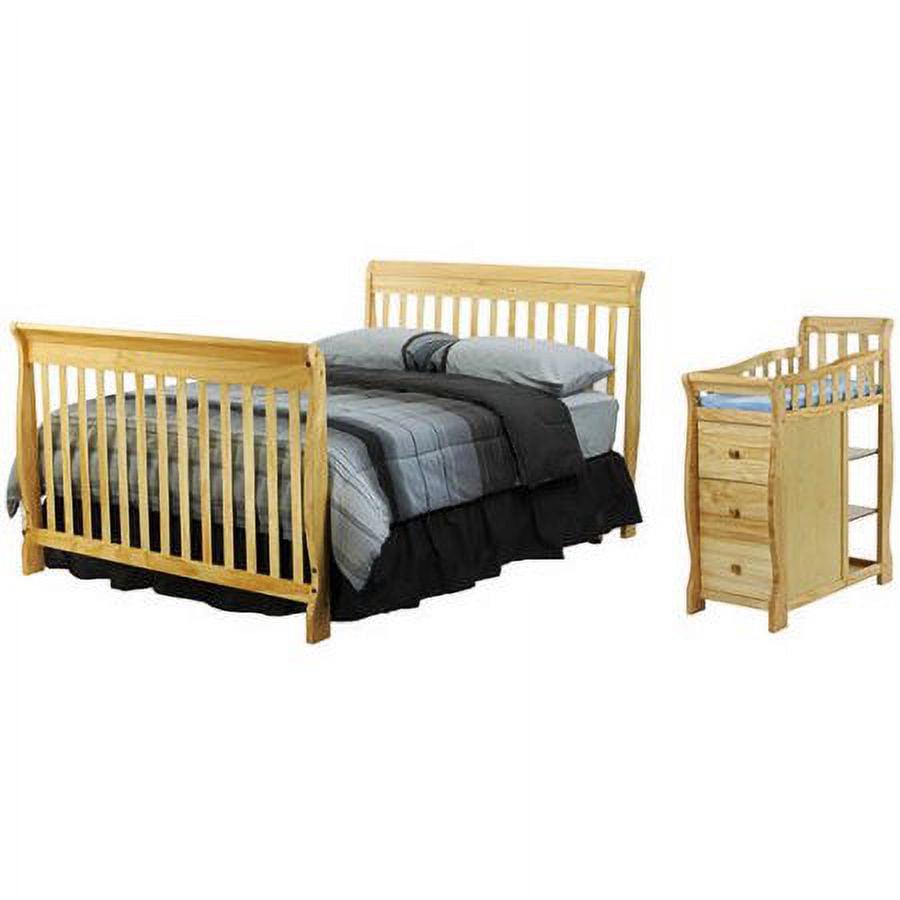Dream On Me Brody 5-in-1 Convertible Crib with Changer. Natural