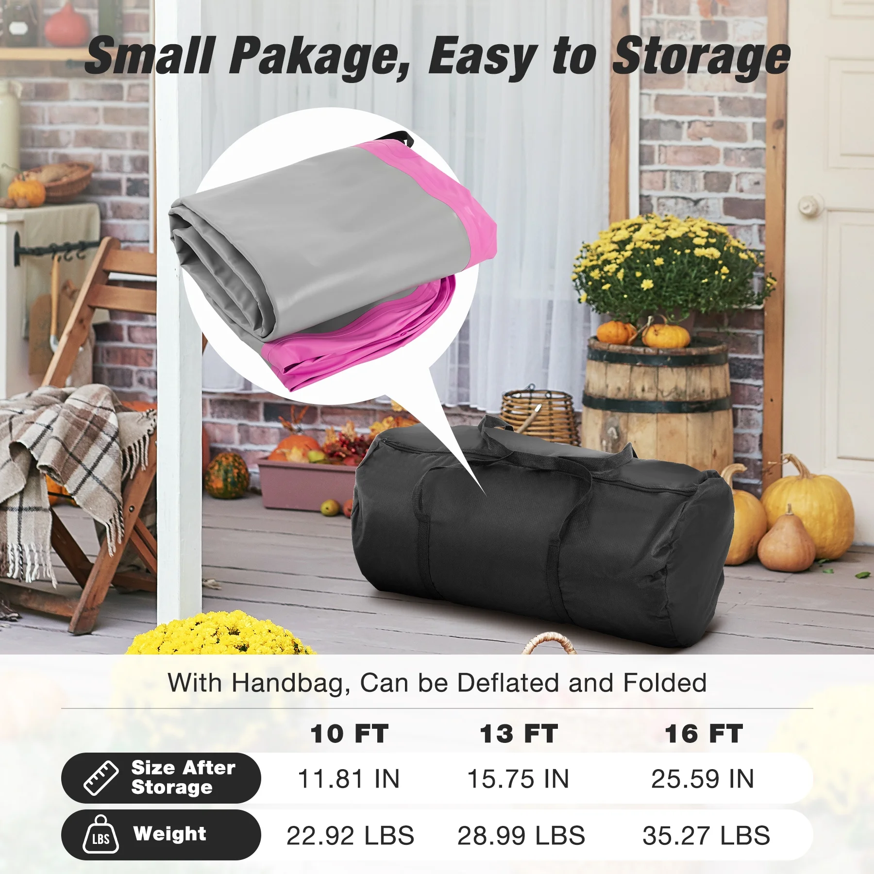 WARMOUNTS Tumbling Mat, 10 ft Inflatable Air Gymnastics Training Mats w/ Electric Pump, 4'' Thick Tumble Track for Home, Gym, Cheerleading, Water, Outdoor