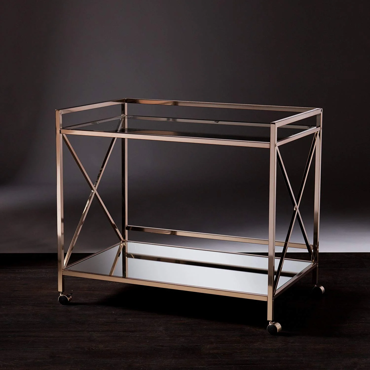SEI Furniture Maxton Bar Cart in Metallic Gold