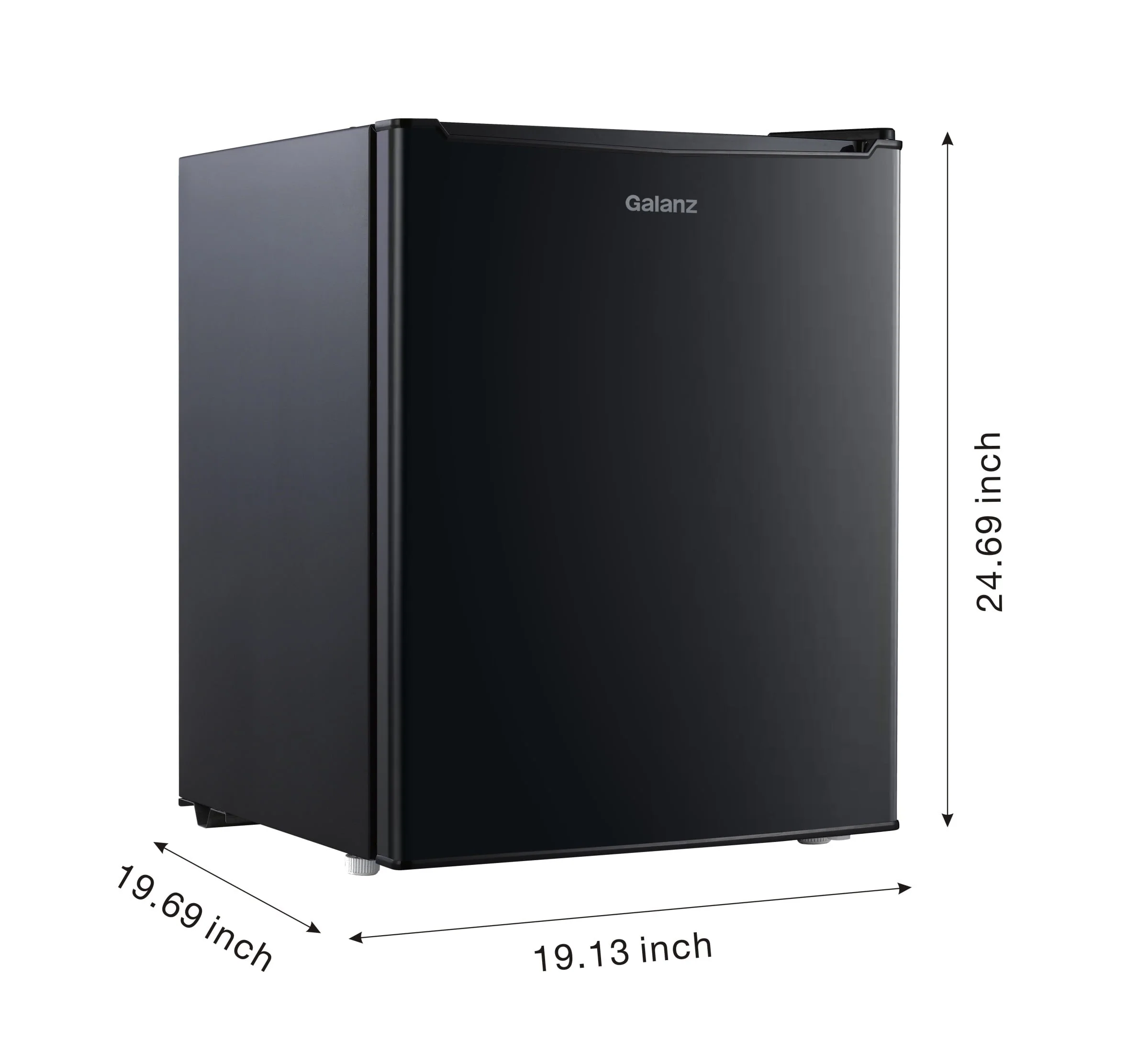 Galanz 2.7 Cu ft Single Door Mini Fridge, Black, Estar