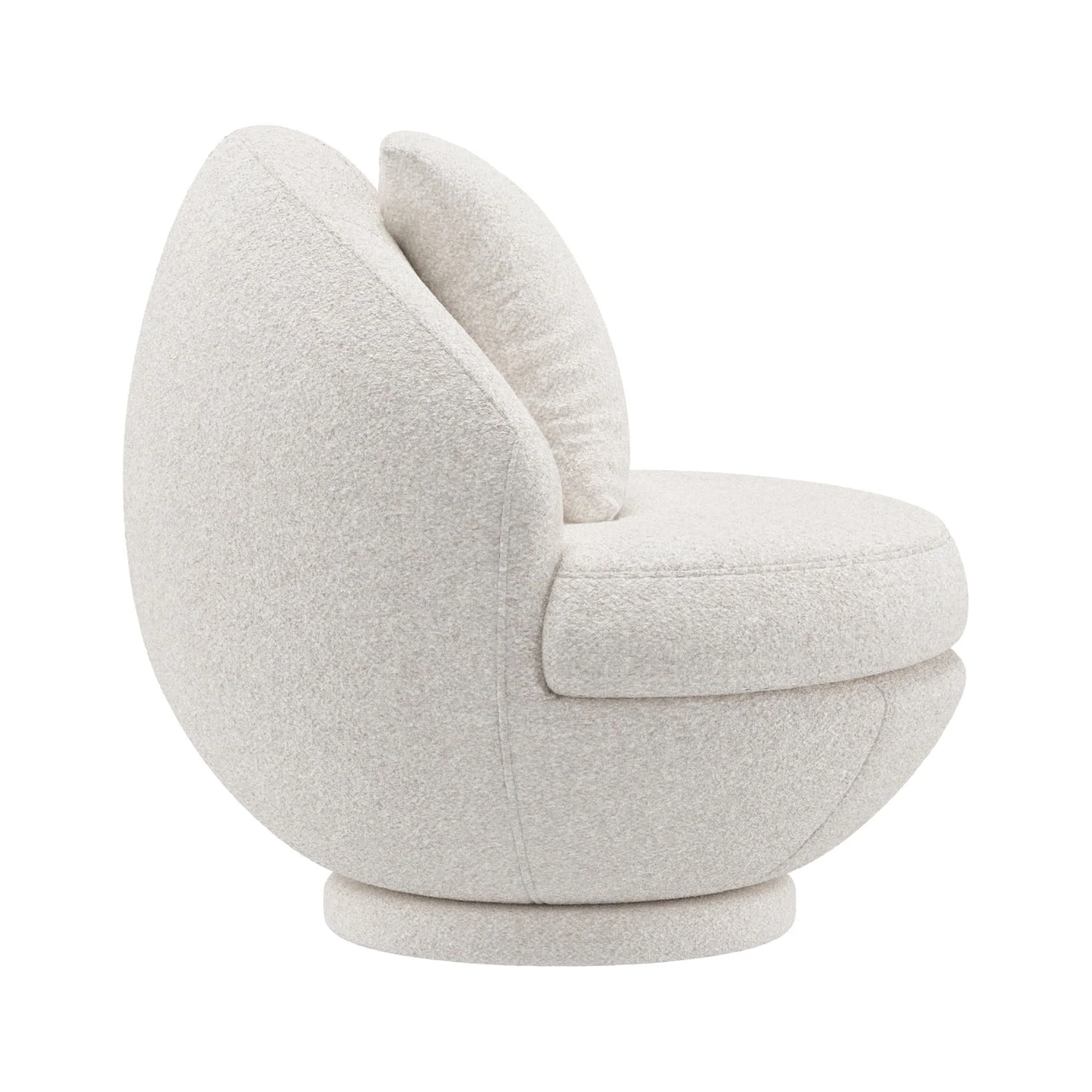 Hillsdale Boulder Upholstered Swivel Storage Chair, Ash White