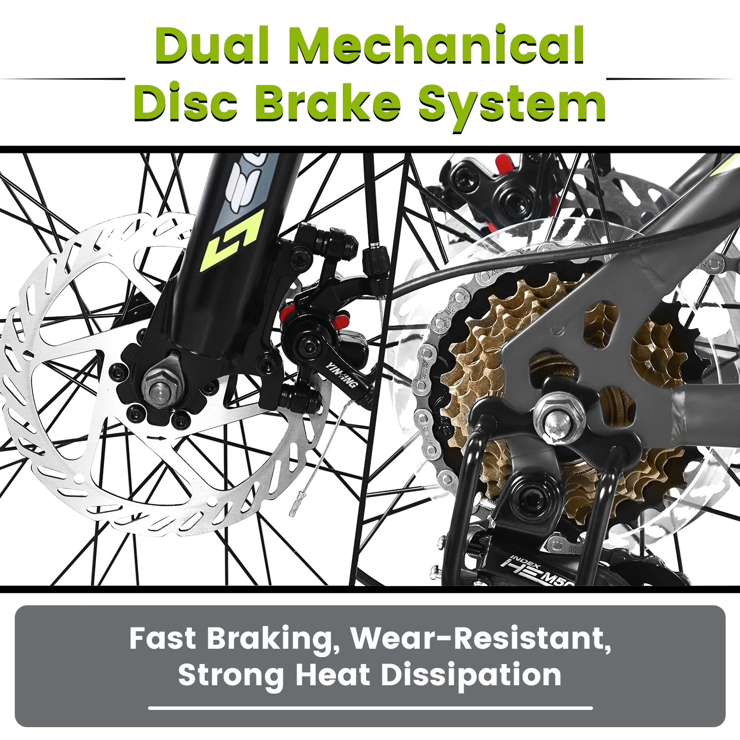 Ecarpat Mountain Bike, 24-Inch Wheels Bikes Shimano 21-Speed with High Carbon Steel Frame Mechanical Disc Brakes Front Suspension Fork for Youth Adults Multiple Colors