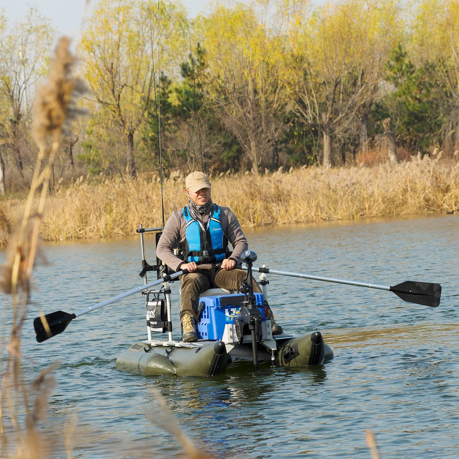 AQUOS Backpack Series 7.5ft Inflatable Pontoon Boat Zodiac Boat