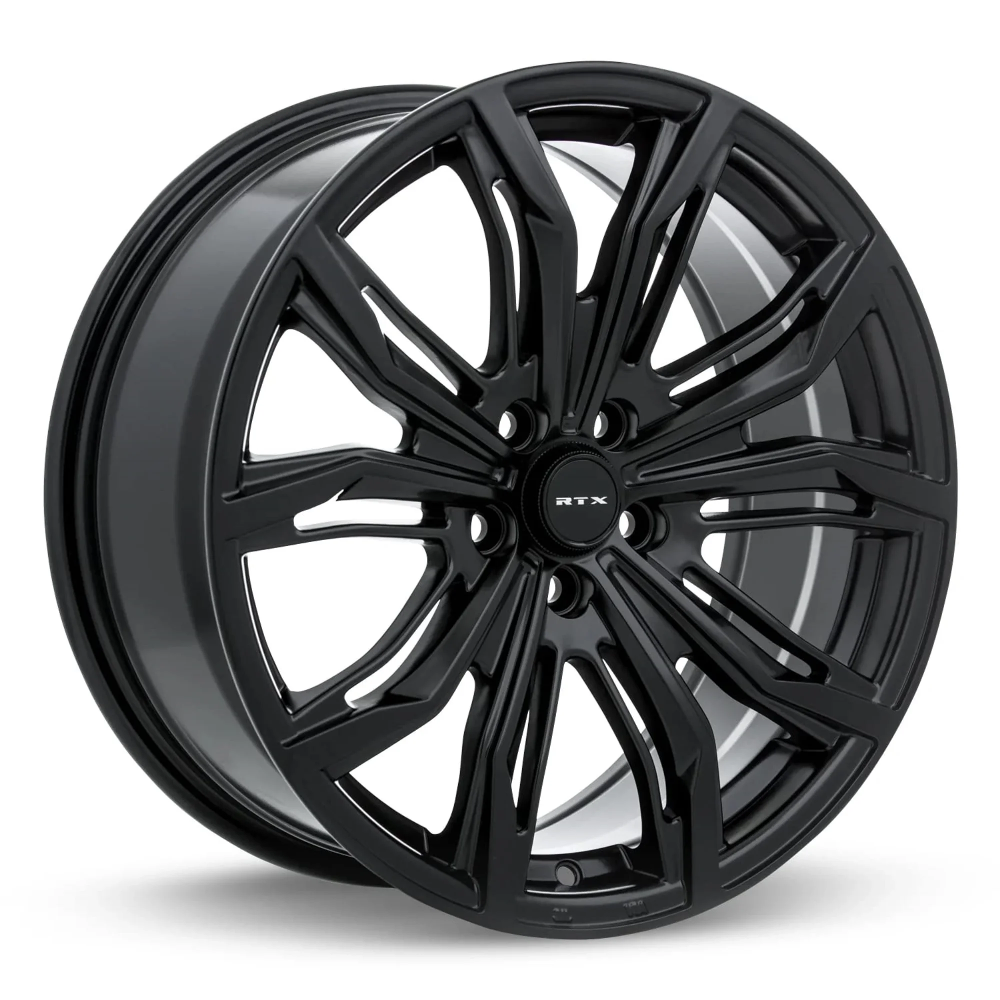 RTX BLACK WIDOW Custom Wheel - 17x7.5, 42 Offset, 5x114.3 Bolt Pattern, 73.1mm Hub - Satin Black Rim