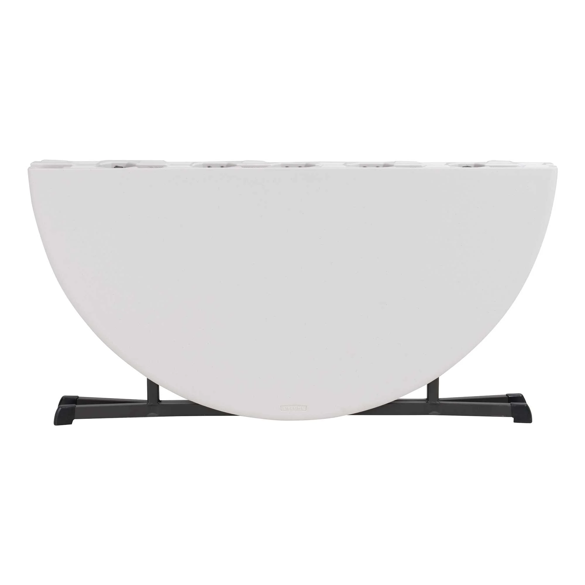 Lifetime Commercial Fold-in-Half 60 in Indoor/Outdoor Folding Round Table White Granite 1 Piece 1 Count