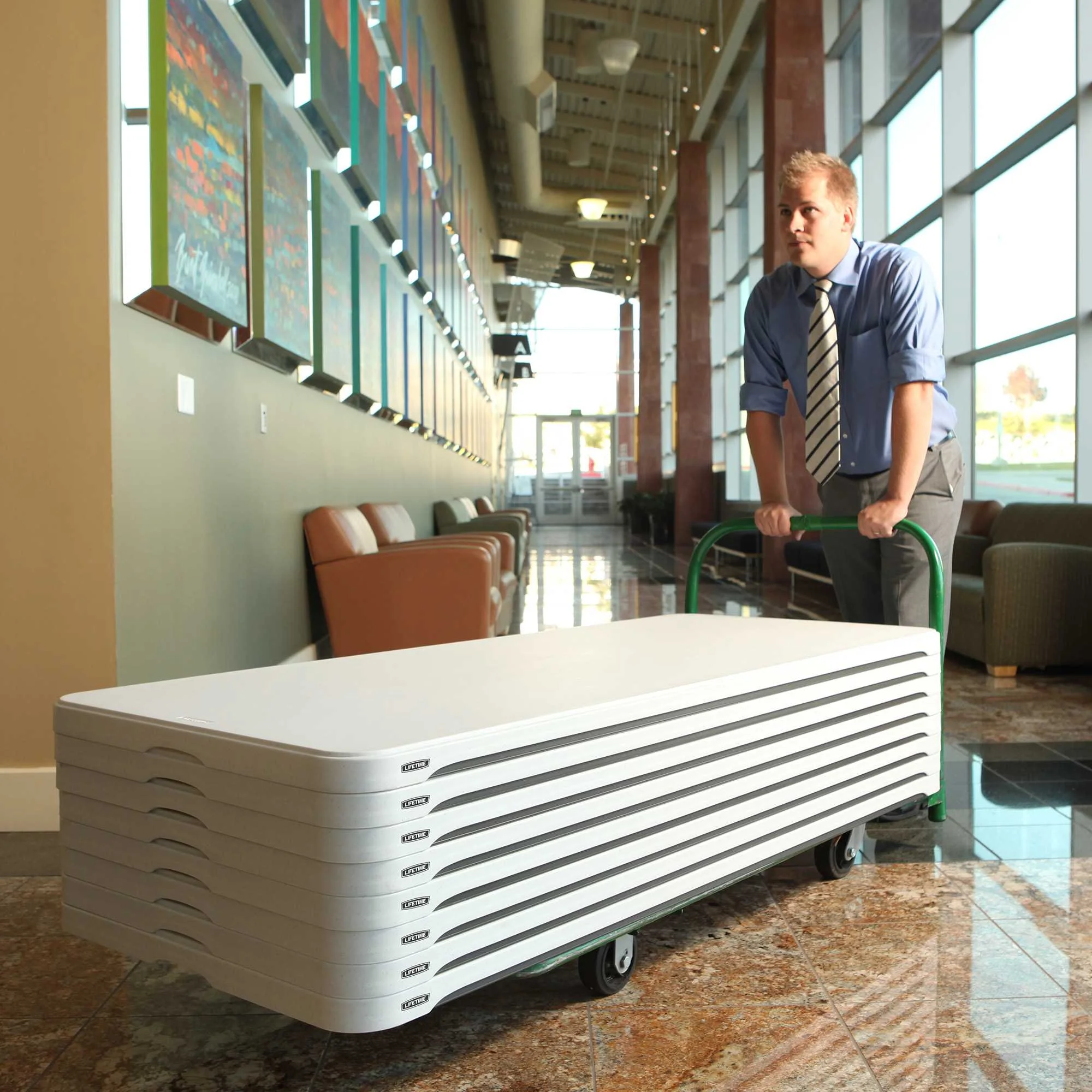 Lifetime 6 Foot Rectangle Folding Table, Indoor/Outdoor Commercial Grade, Black (280350)