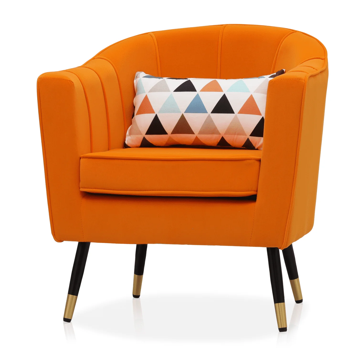 Magshion Accent Chair Upholstered Living Room Chair Comfy Reading Chair Modern Single Sofa with Cushion Lounge Arm Chair for Living Room Bedroom, Orange