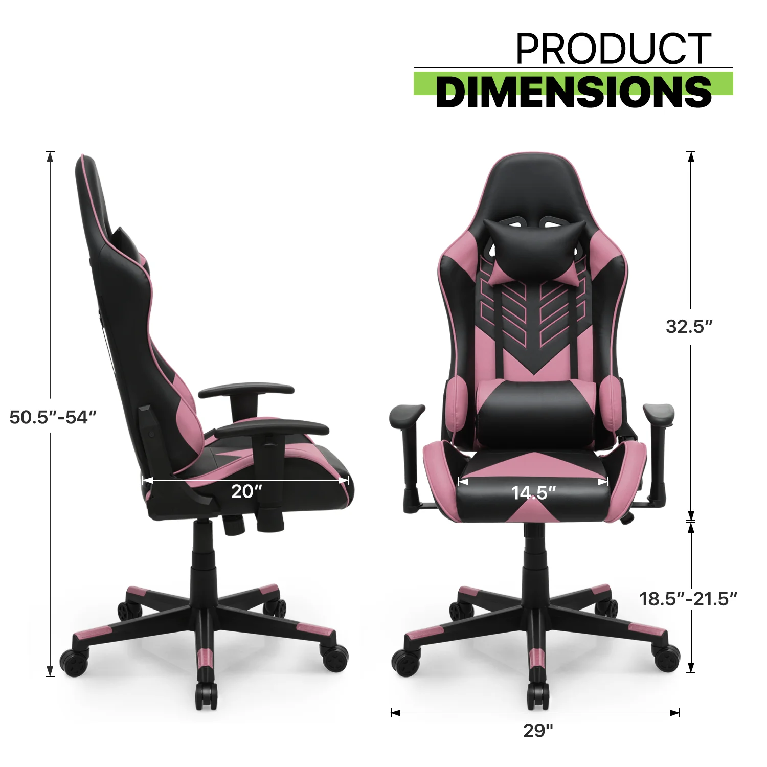 Magshion Ergonomic Gaming Chair, Comfortable Gaming Chair, Computer Chair Leather Desk Chair Adjustable Swivel Gaming Office Chair, Blue