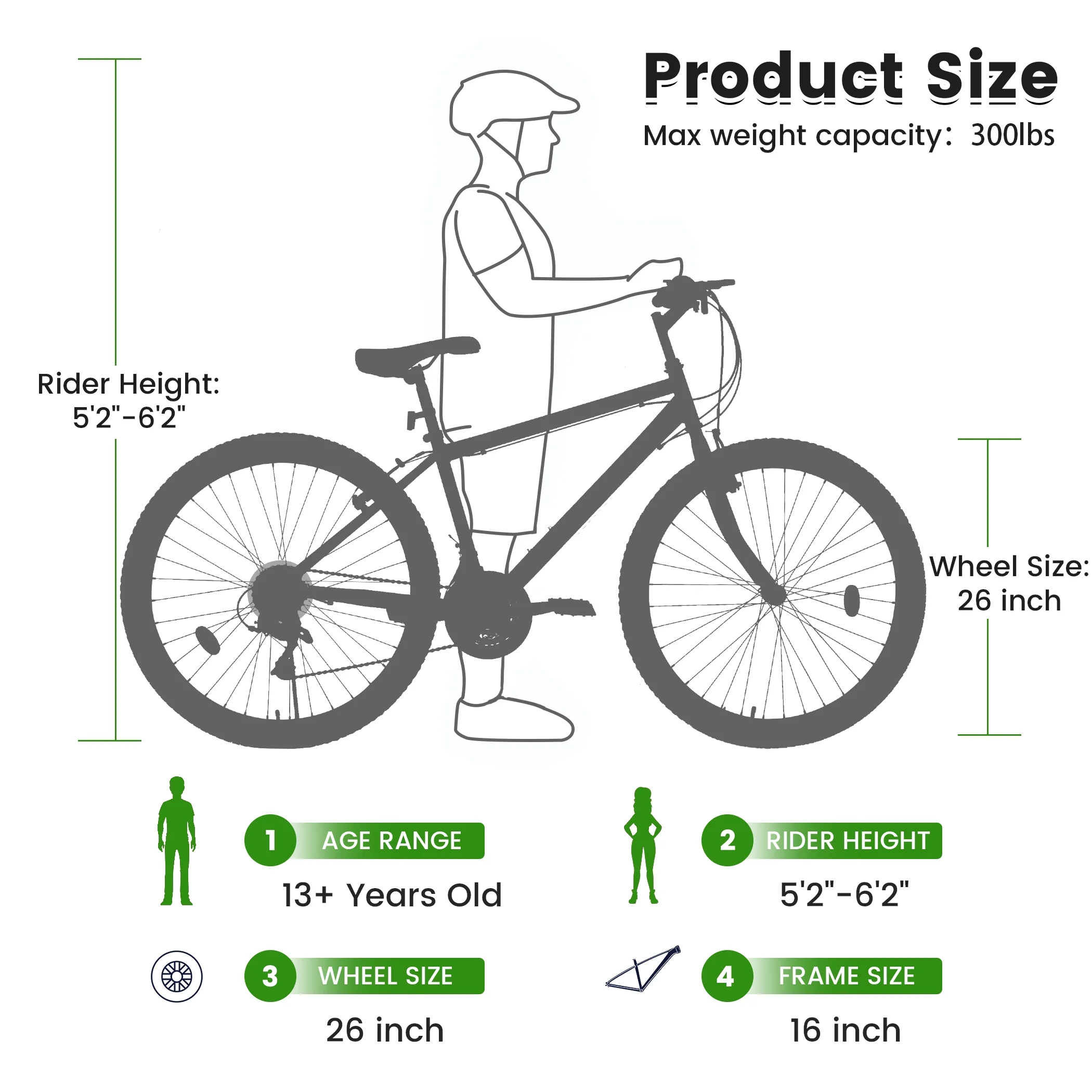 Ecarpat Mountain Bike 26 Inch for Men Women, 21 Speeds High-Carbon Steel Frame, Classic Adult Teens Sport Bicycle, V Brakes Bicycle for Snow City Commuters and Short Trip