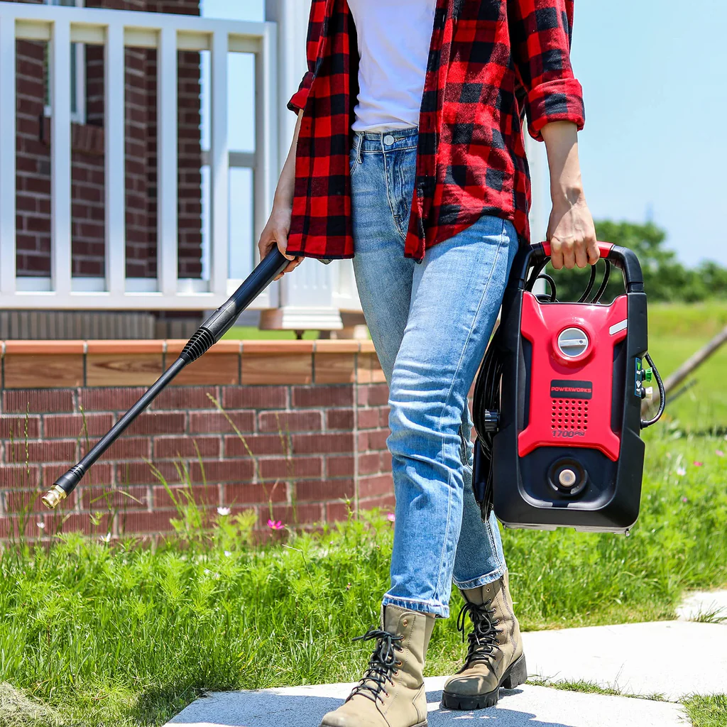 POWERWORKS 1700 Psi 1.2 GPM Pressure Washer, for Cleaning Homes/Cars/Driveways/Patios