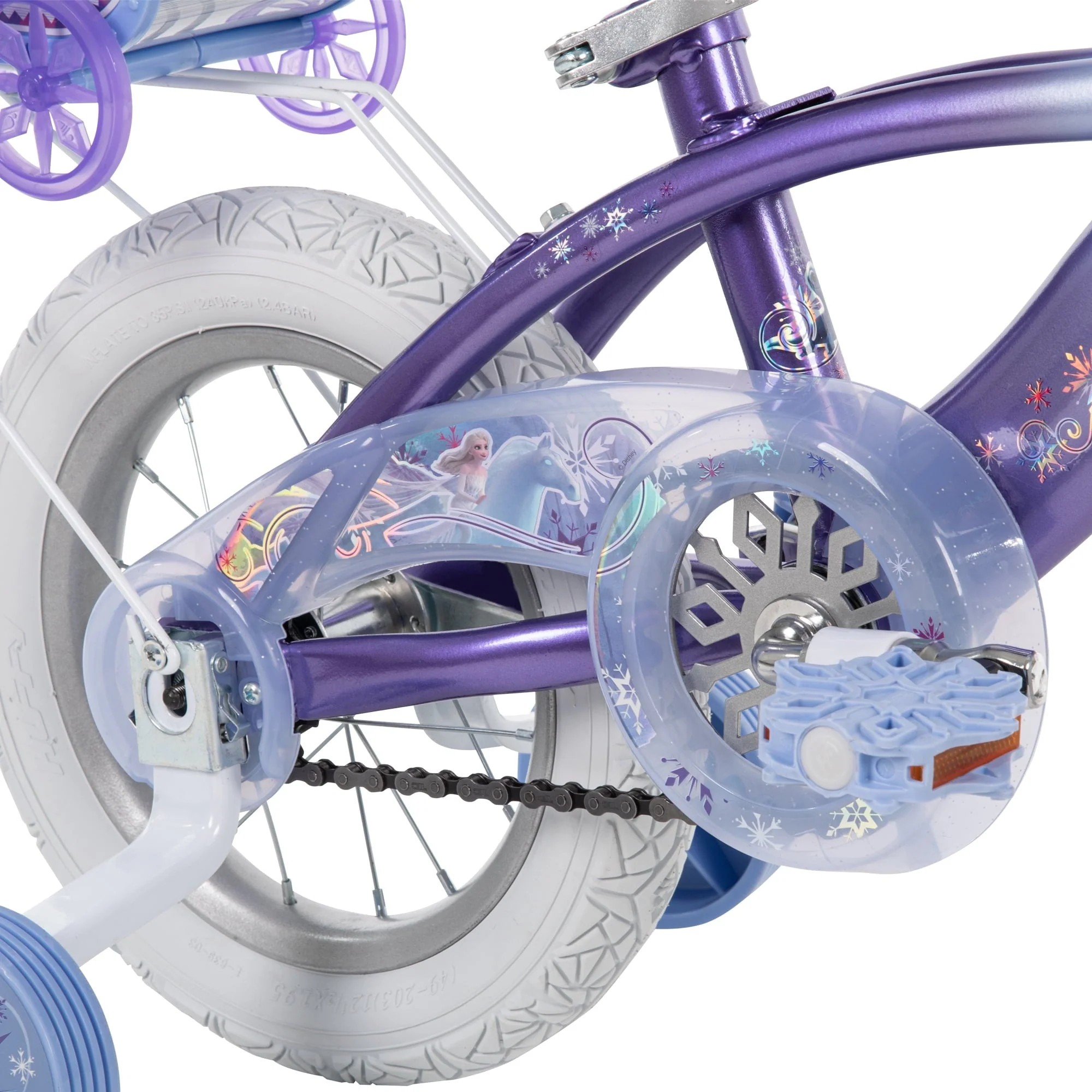 Disney Frozen 12 in. Bike with Doll Carrier Sleigh for Girl's, Ages 2+ Years, White and Purple by Huffy