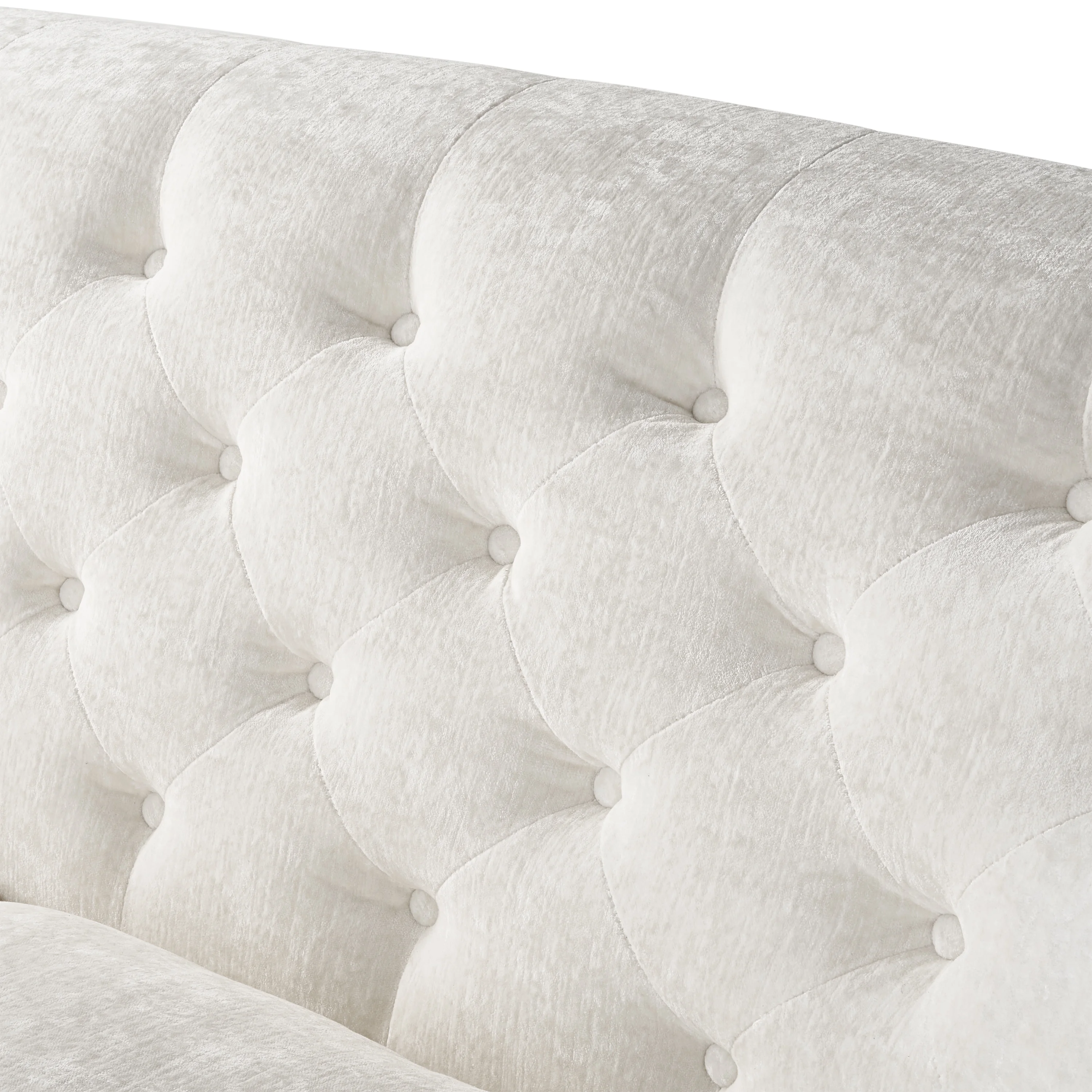 The Pioneer Woman Laurel Tufted Sofa, Cream Velvet, 79.53 in