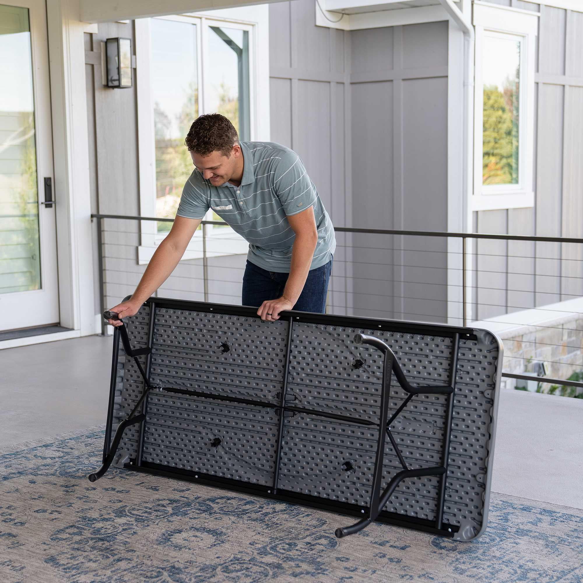 Lifetime 6 Foot Rectangle Folding Table, Indoor/Outdoor Commercial Grade, Black (280350)