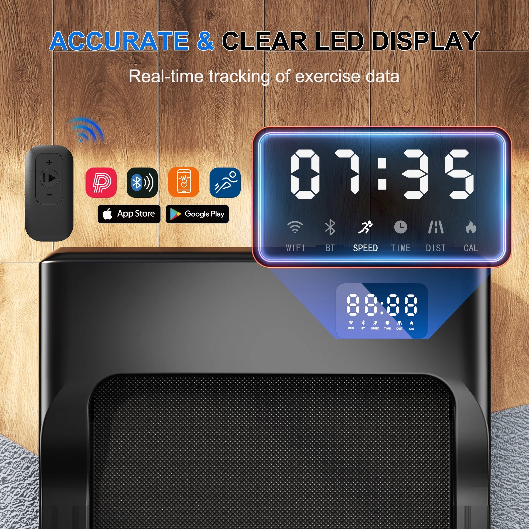 Walking Pad Treadmill with Remote Control,Under Desk Treadmill for Home&Office, 250 lbs Weight Capacity