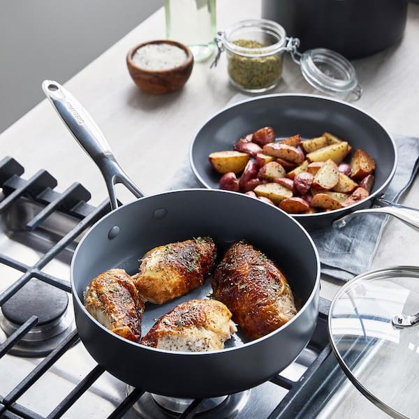 Valencia Pro Hard Anodized Healthy Ceramic Nonstick 16 Piece Cookware Pots and Pans Set