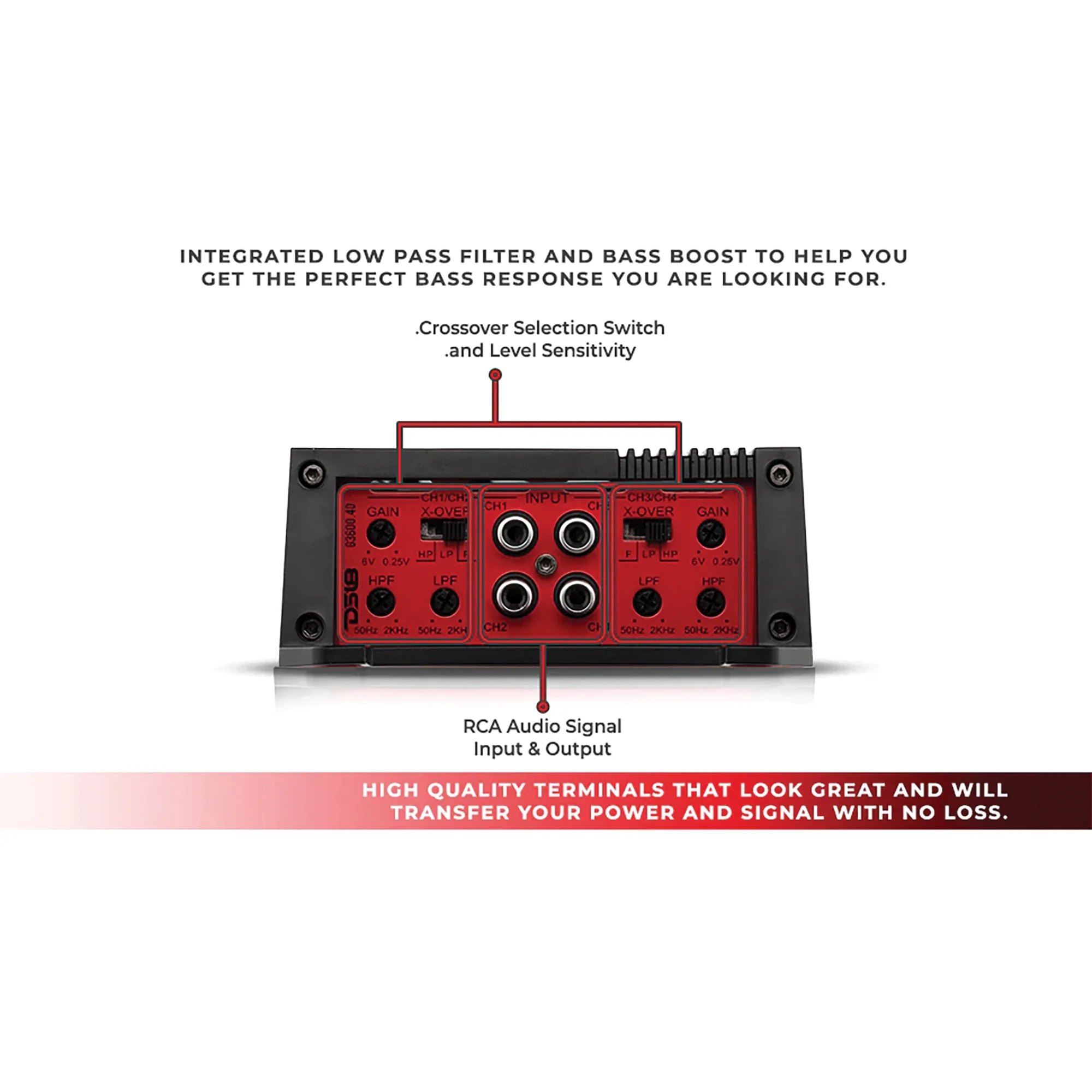 DS18 G3600.4D GEN-X 3,600-Watt-Max 4-Channel Full-Range Class D Amp