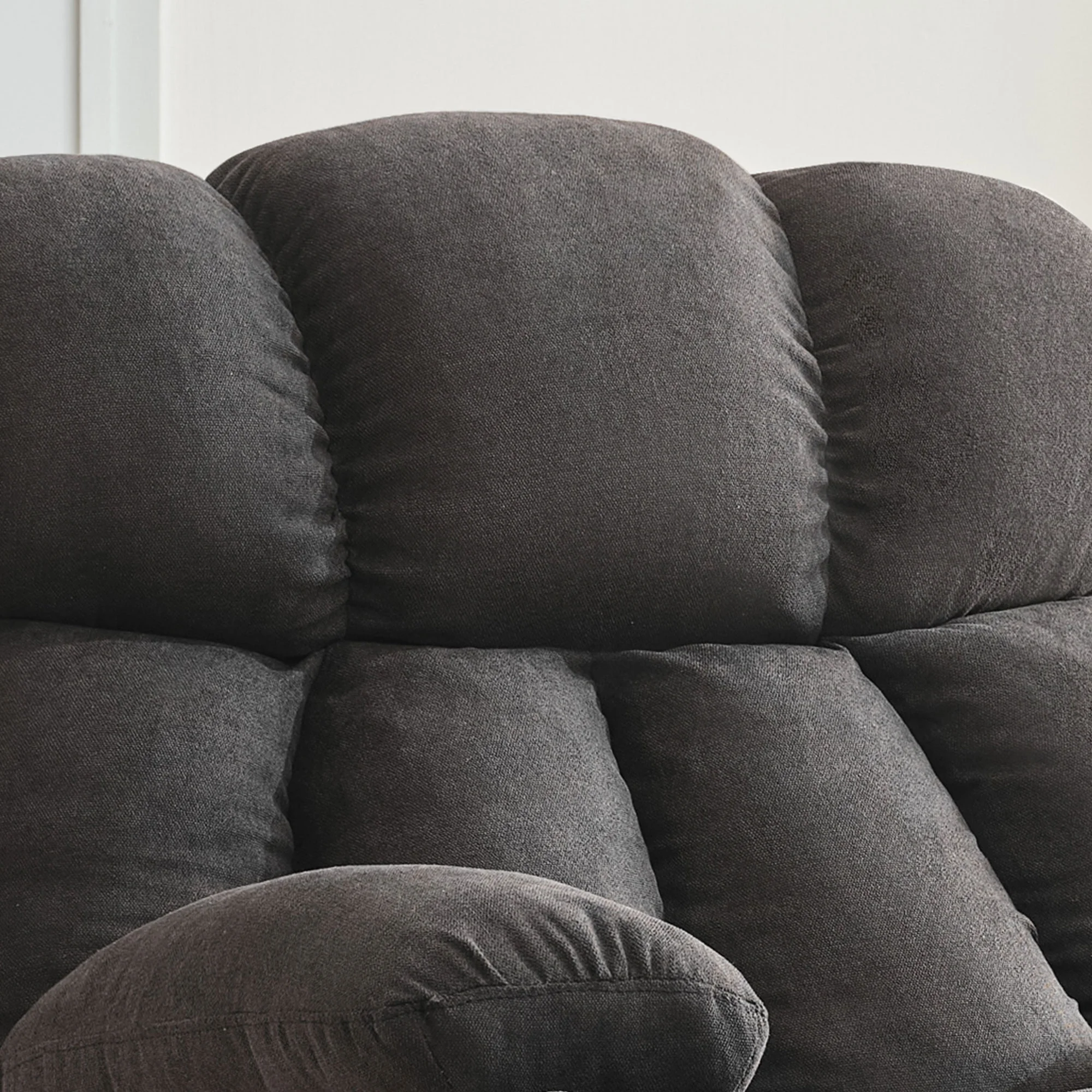 JONPONY Manual Recliner Chair with Heat Therapy and Massage Function, Heavy Duty Reclining Mechanism Massage Chair, Elderly Single Rocker Sofa with Cup Holders for Bedroom Home Theater,Grey