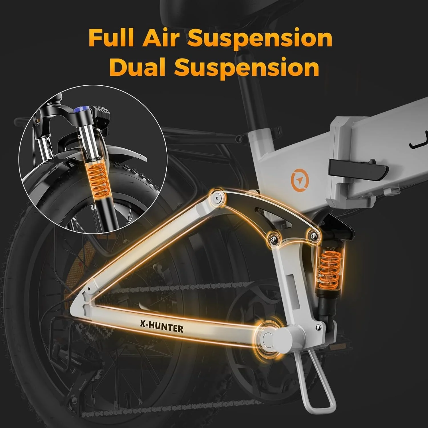 Jasion X-Hunter Electric Bike for Adults, 750W Motor Electric Bicycle with 48V 13AH Removable Battery, 20