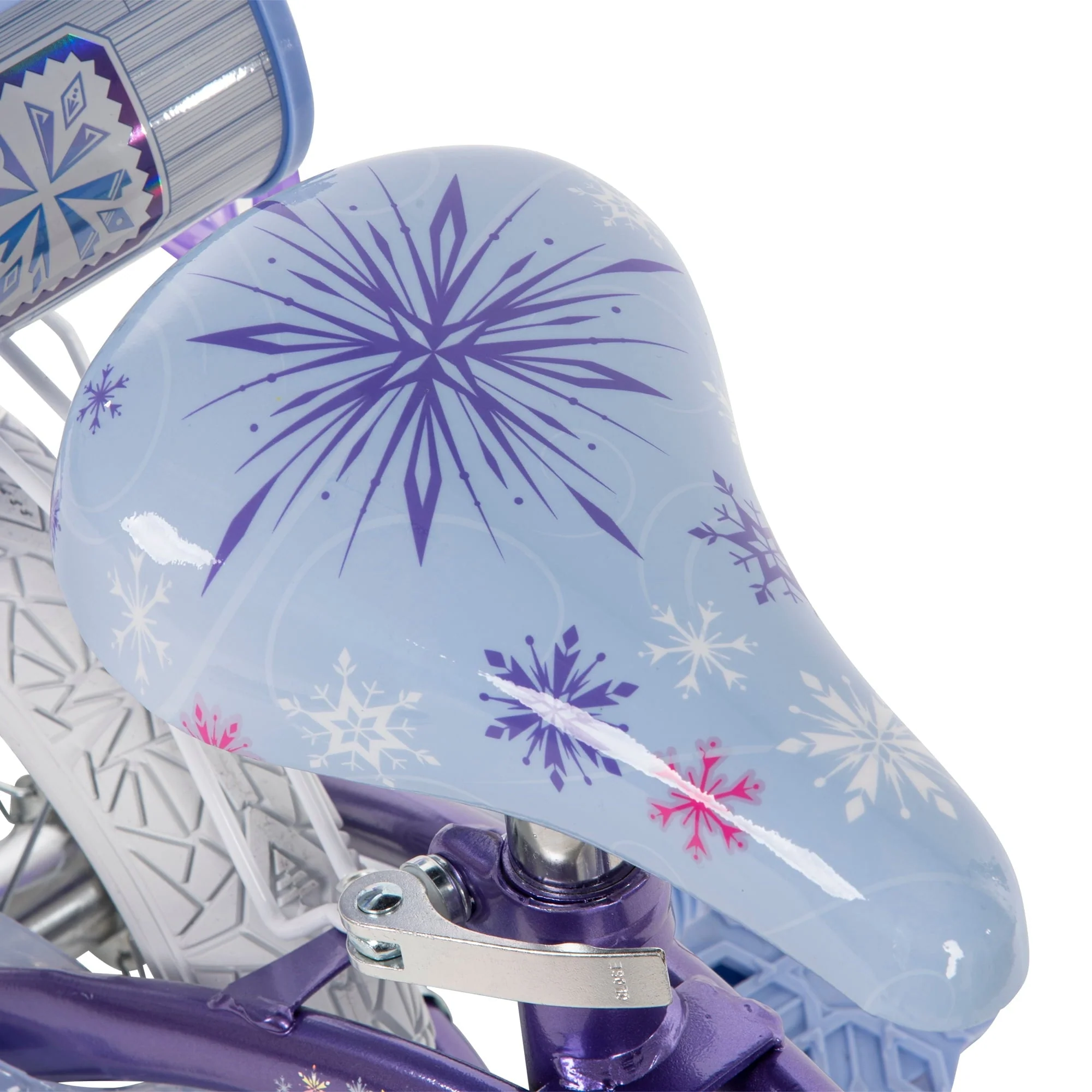 Disney Frozen 12 in. Bike with Doll Carrier Sleigh for Girl's, Ages 2+ Years, White and Purple by Huffy