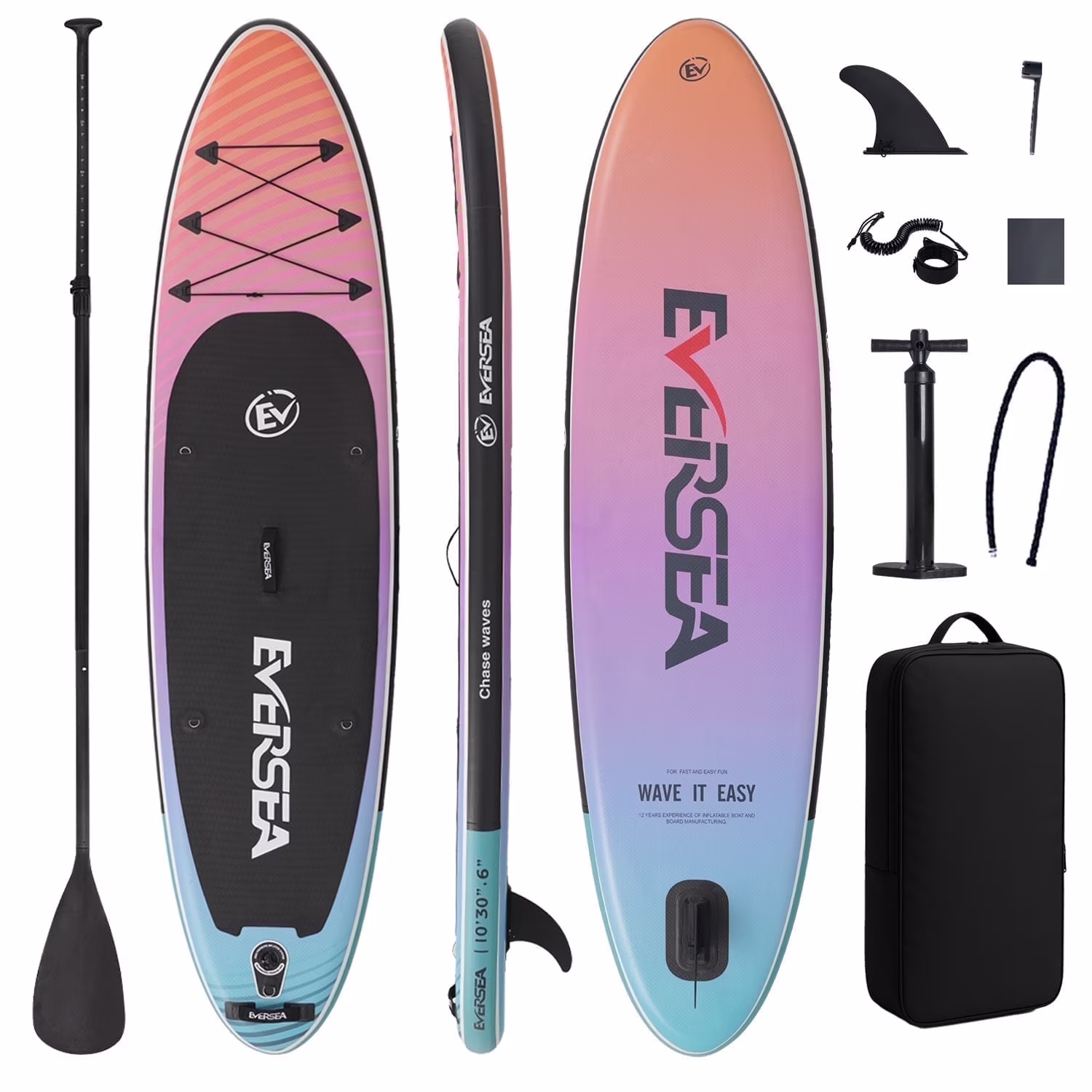 MSEASFREE 10' Inflatable Stand up Paddle Board,with Premium SUP Paddle Board Accessories,Non-Slip Comfort Deck for Youth & Adults