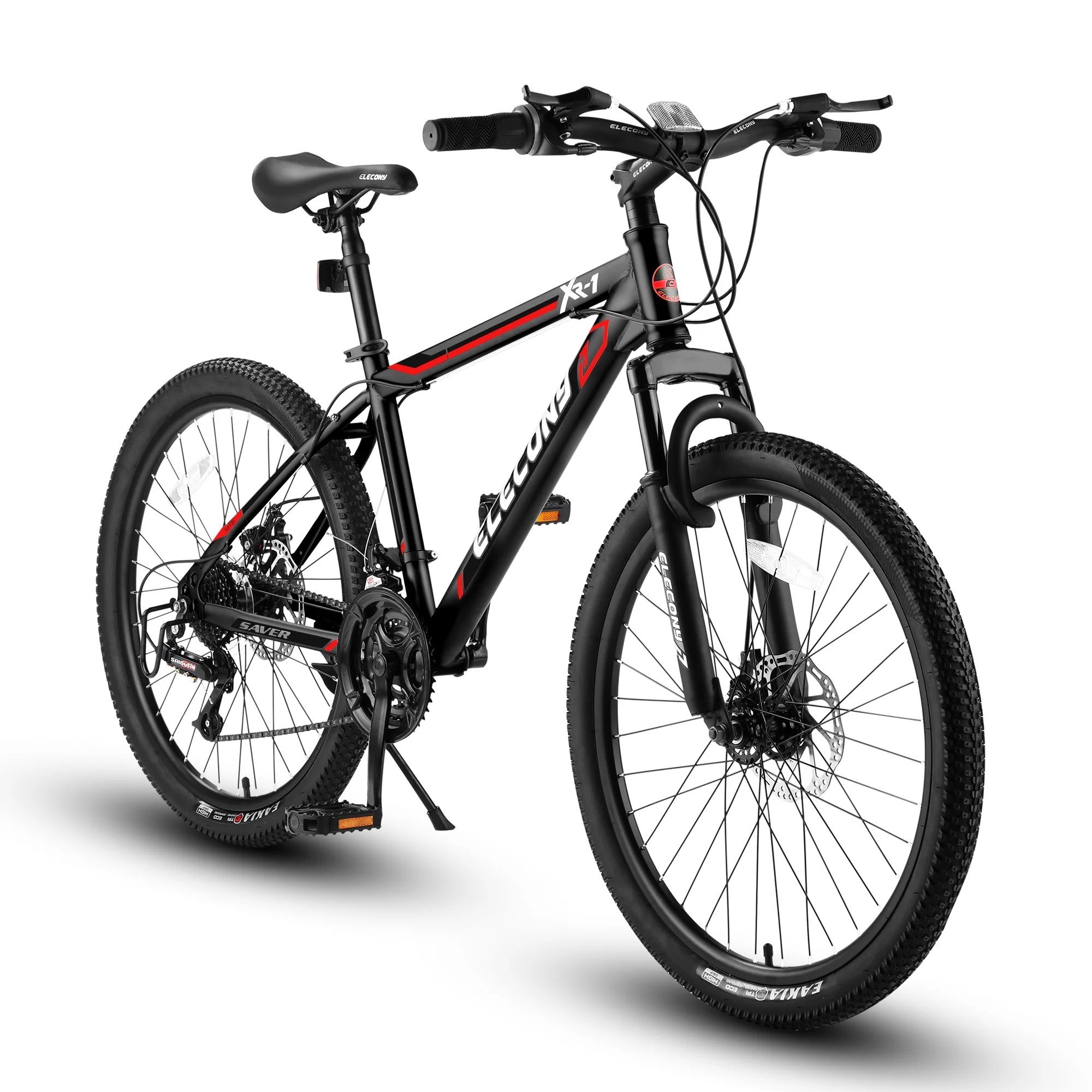 Ecarpat Mountain Bike, 24-Inch Wheels Bikes Shimano 21-Speed with High Carbon Steel Frame Mechanical Disc Brakes Front Suspension Fork for Youth Adults Multiple Colors