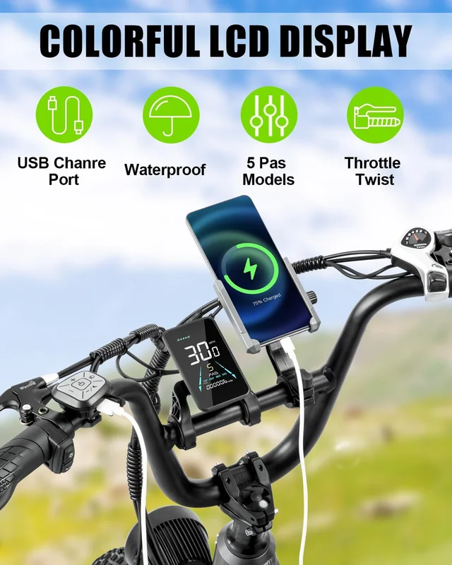 Electric Bike for Adults 20'', 800W UL2849 48V 32AH 110Miles Long Range Ebike up to 30mph Full Suspension E-mountain bike 4.0 Fat Tire Off-road, 2 Seats outdoor Dual Disc Brakes Electric bicycle