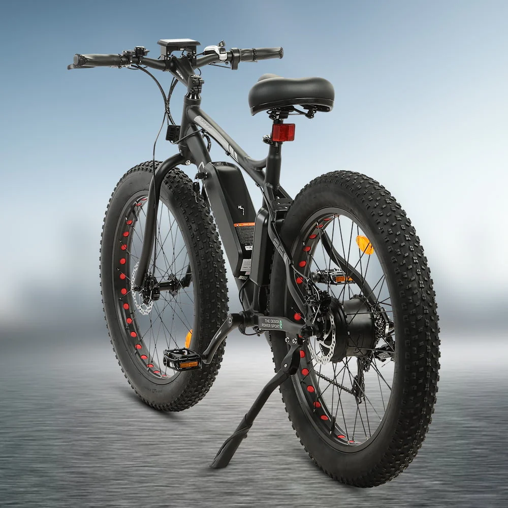 Ecotric 26 In. Electric Bicycle Fat Tire Wheel Snow Beach Mountain E-Riding Adult 36V 500 W Moped E bike