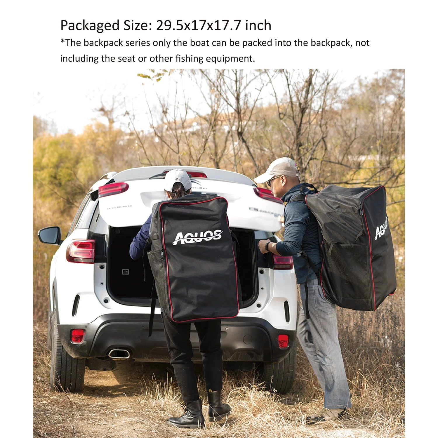 AQUOS Backpack Series 7.5ft Inflatable Pontoon Boat Zodiac Boat