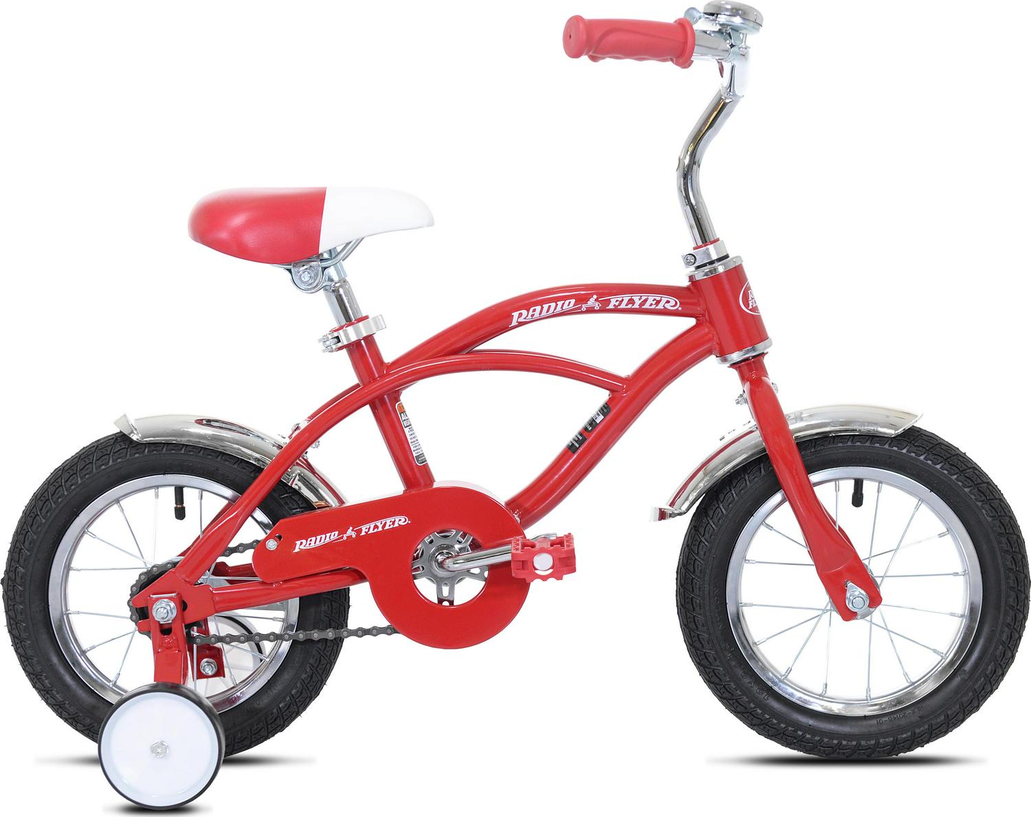 Radio Flyer 12″ Classic Unisex Bicycle with Training Wheels. Red