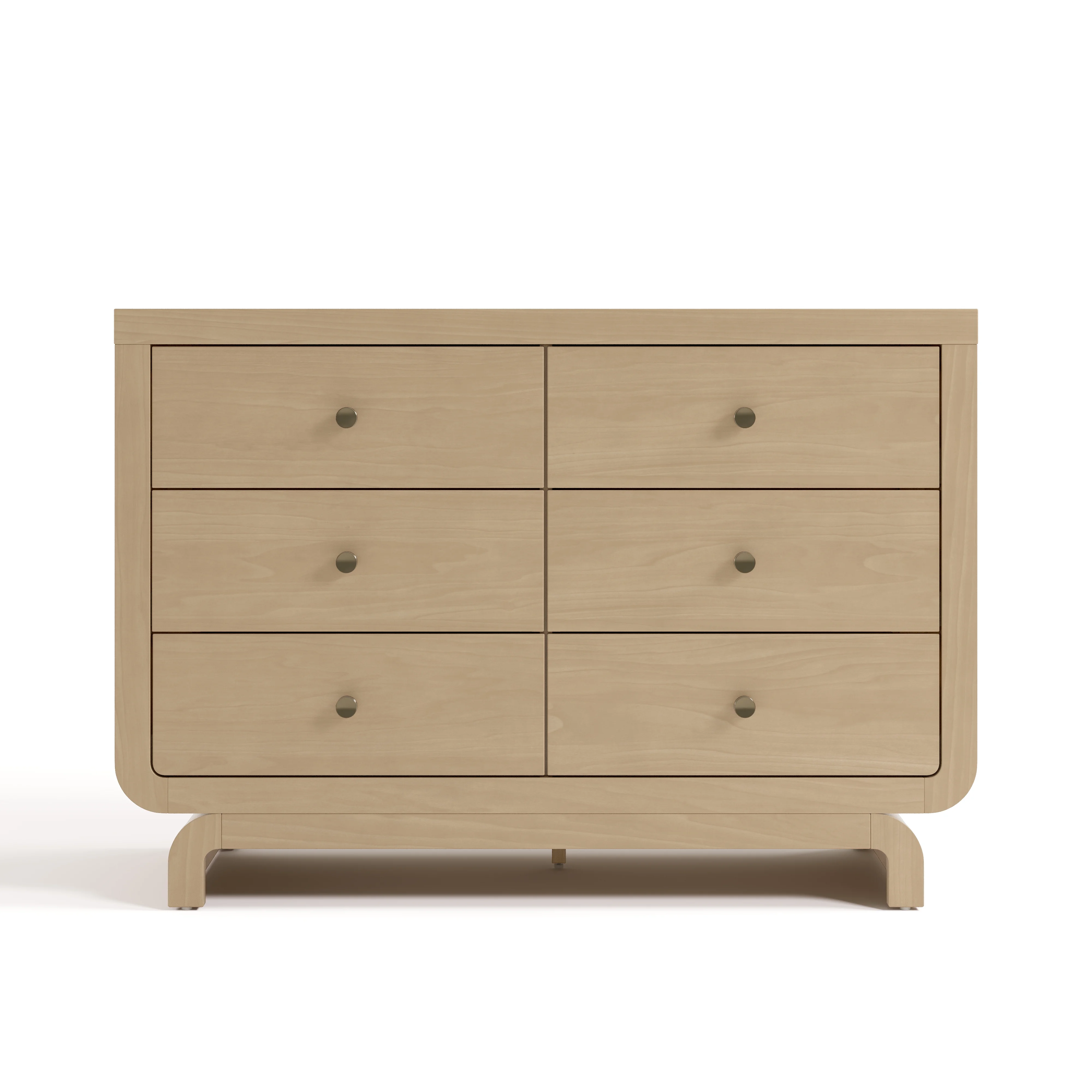 Storkcraft Santorini 6 Drawer Double Dresser, White/Driftwood