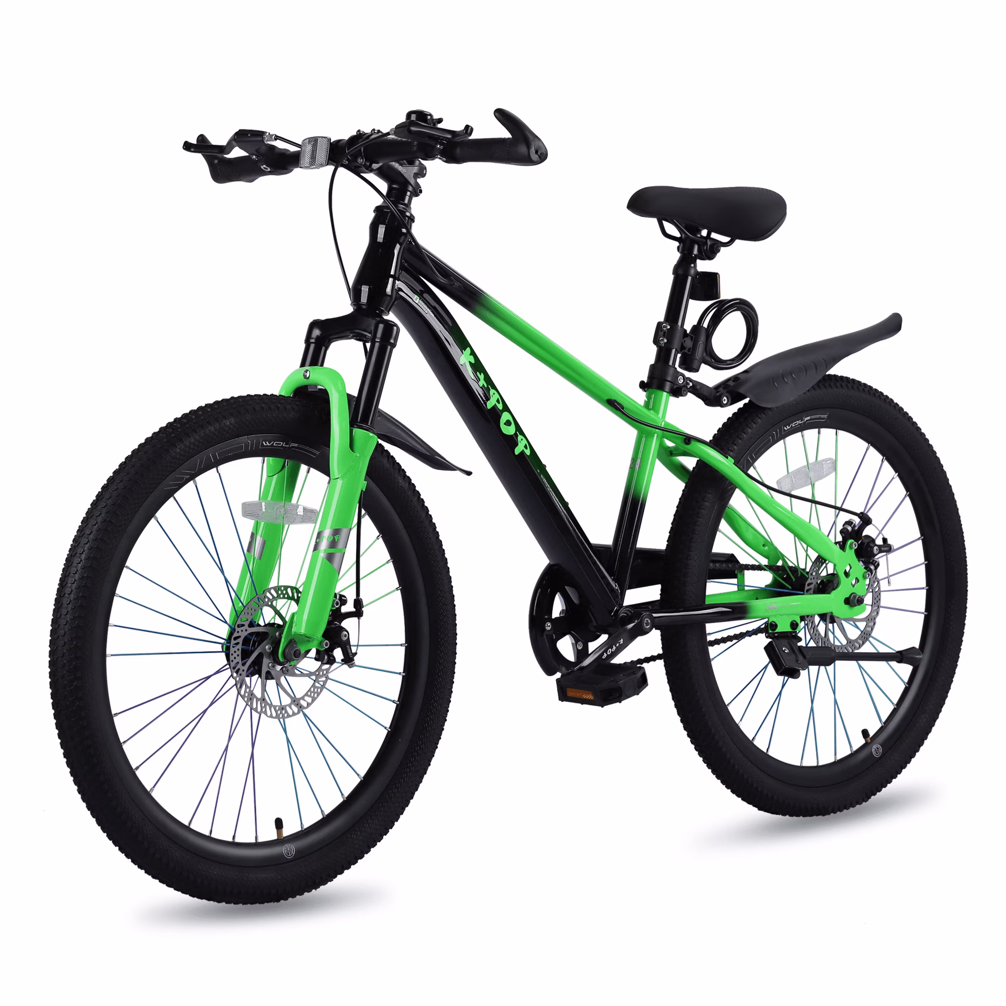 Bstjewey 20/24 Inch Kids Mountain Bike, Dual Disc Brakes, Suspension Fork, Ages 7-12