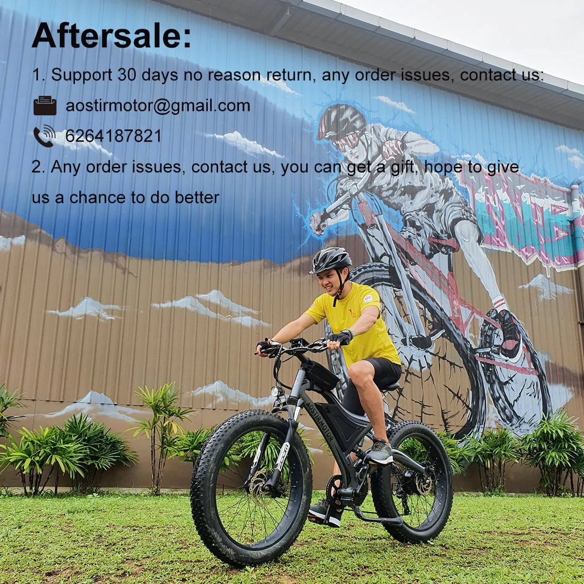 Aostirmotor Electric Mountain Bike 750W 48V15Ah Removable Lithium Battery, Fat Tire Ebike 26x4.0 inch Electric Bike for Adults