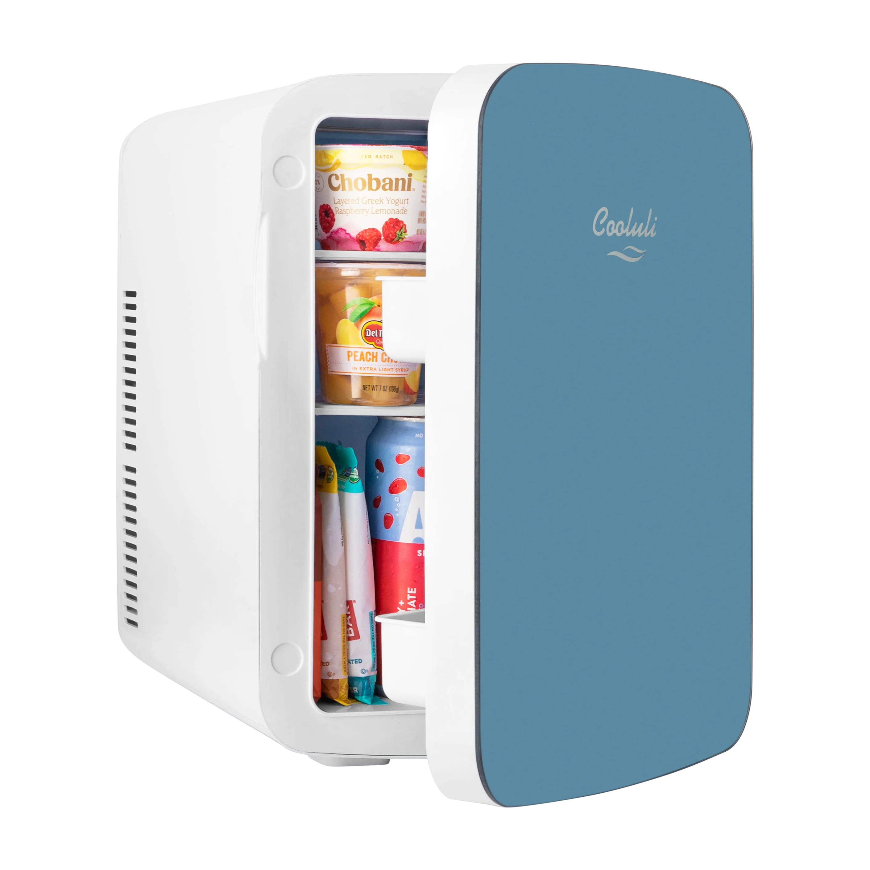 Cooluli Infinity Black 15 Liter Compact Portable Cooler Warmer Mini Fridge for Bedroom, Office, Dorm, Car - Great for Skincare & Cosmetics (110-240V/12V)