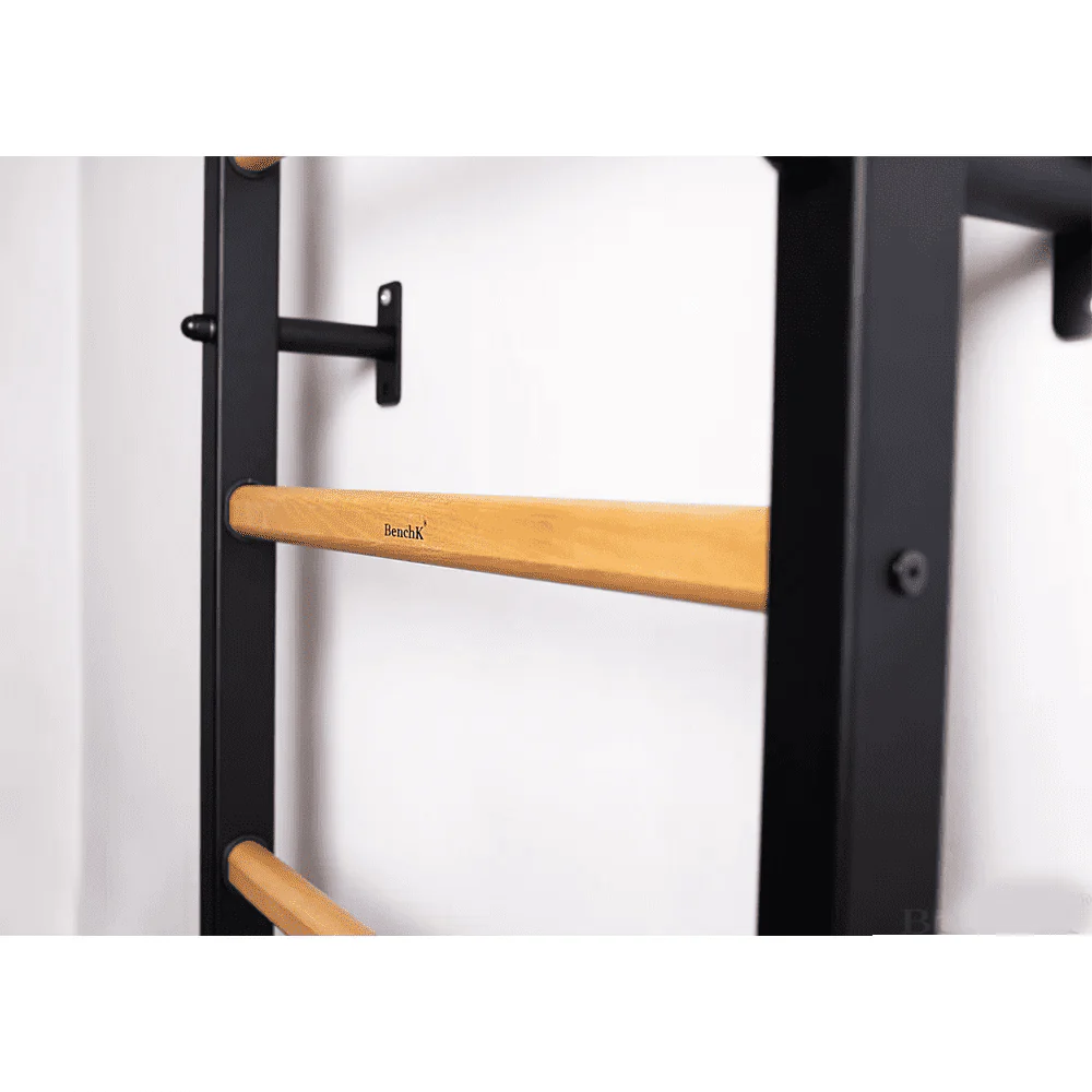 BenchK 211 Black Wall bars with adjustable beech wood pull-up bar