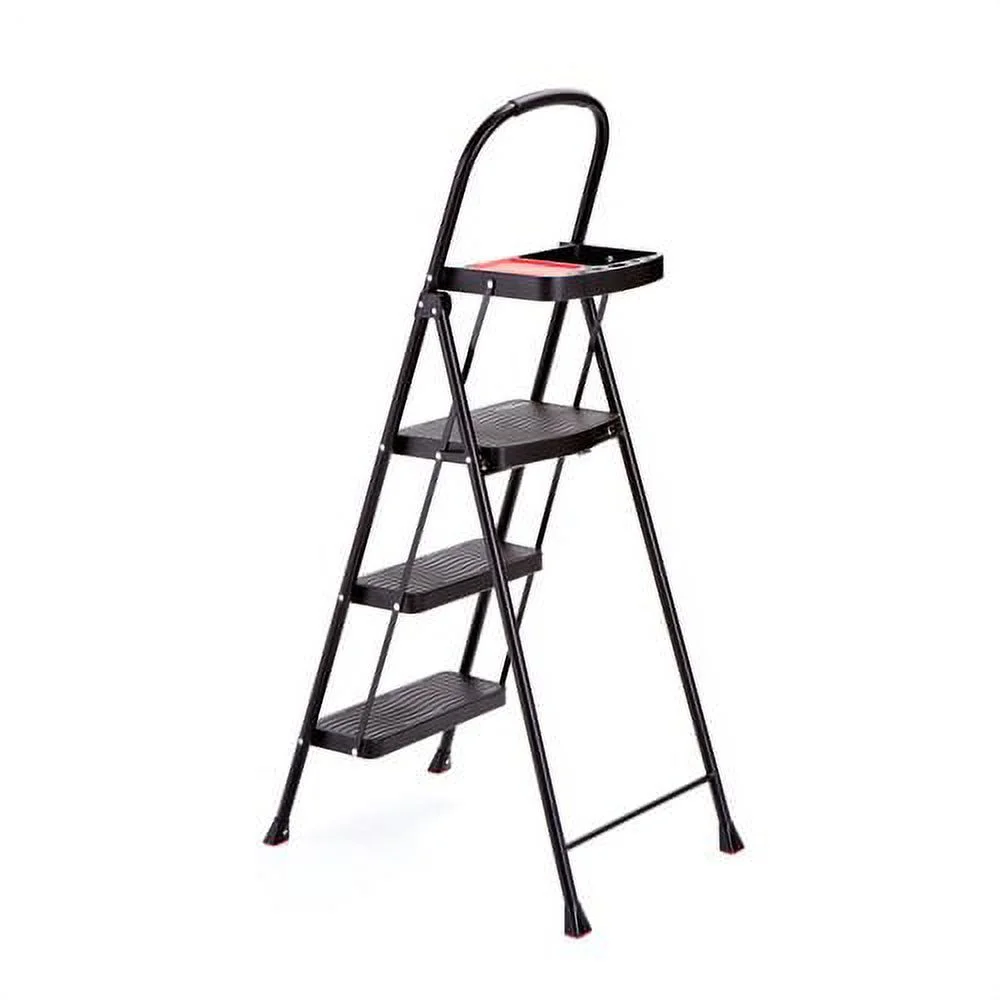 Rubbermaid RMS-3T 3-Step Steel Step Stool with Project Tray, 225 lb. Cap.