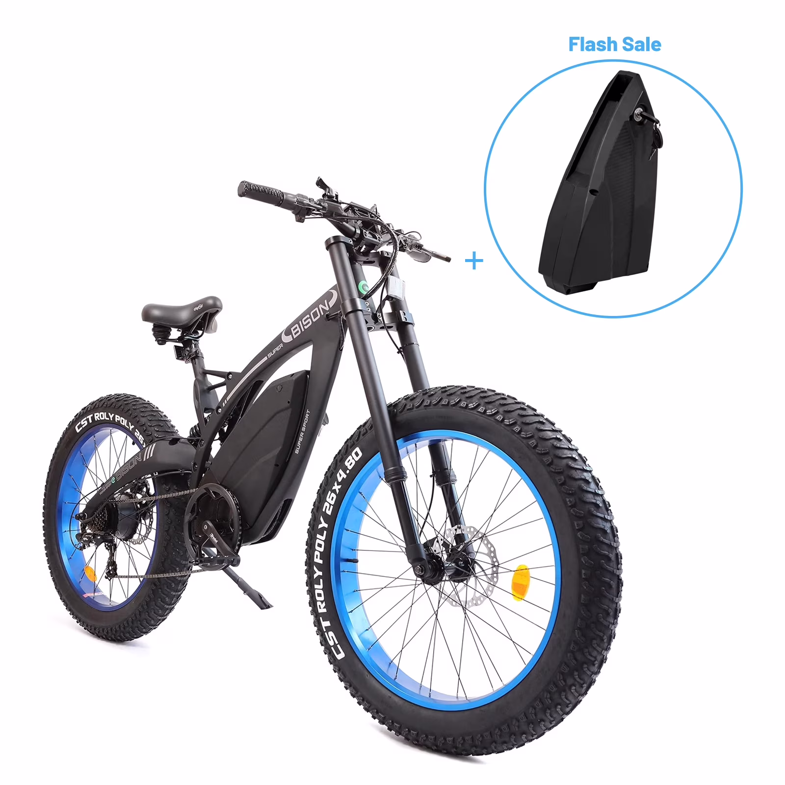 Ecotric Electric MTB Bike 18 Ah 48 V 750 W Battery 26 In. 4.8 In. Fat Tire Full Suspension Fork Aluminum Frame Men's Mountain Bike Beach E-Bike Snow Bicycle for Adults A-E516646