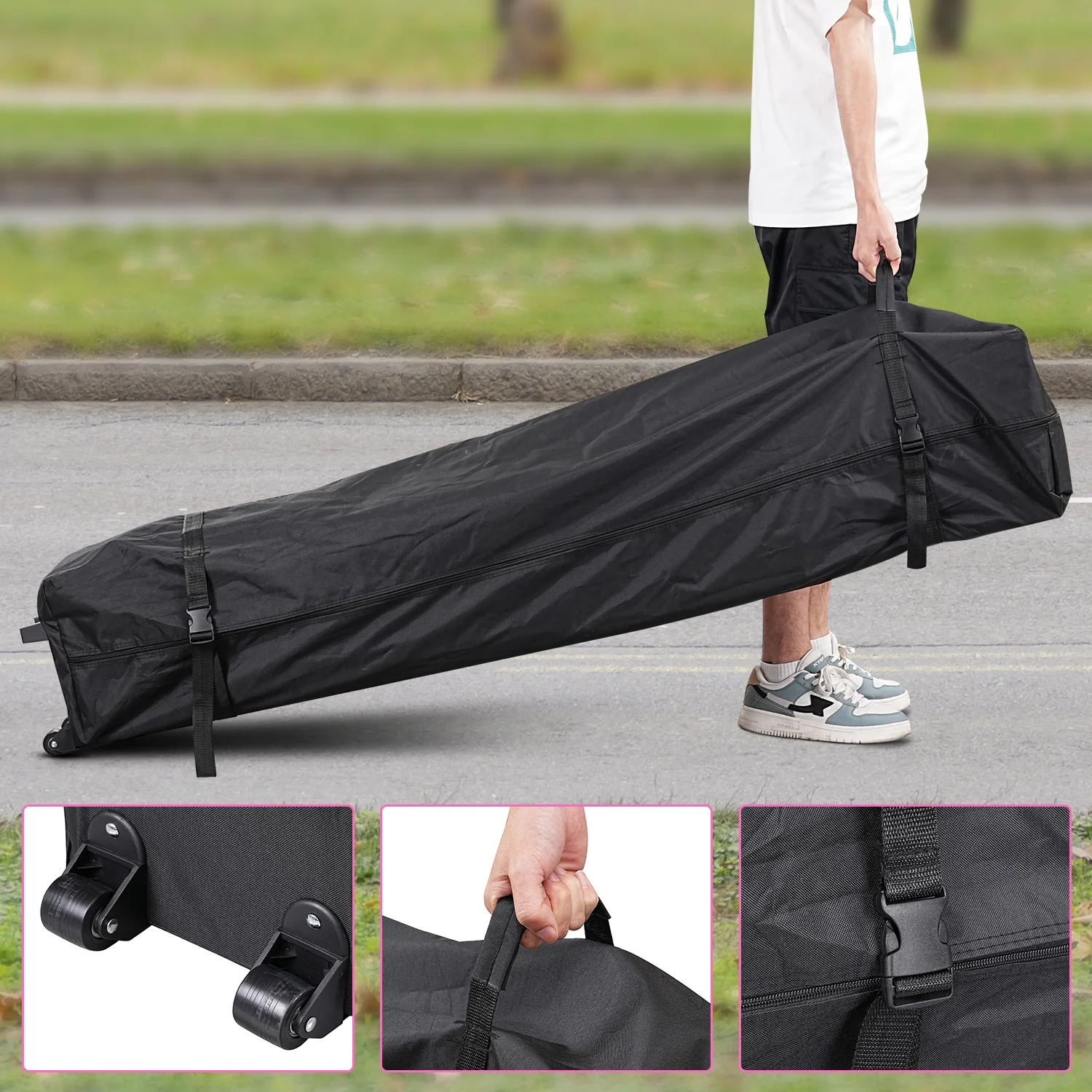 Ainfox 10' x 10'Heavy Duty Pop up Canopy Tent with Sidewalls,Folding Instant Outdoor Gazebo,Sun Shade Tent,Pink