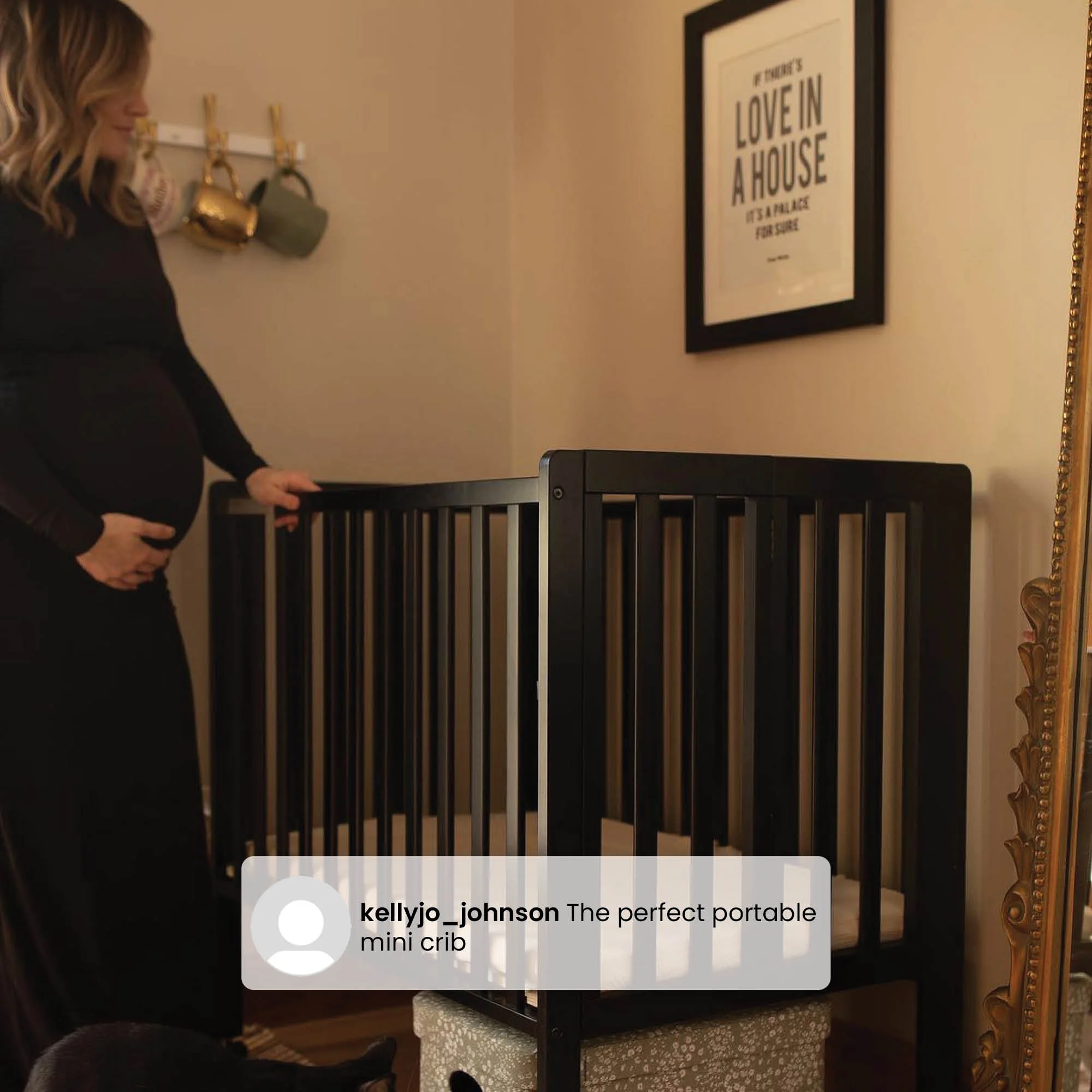 Delta Children Lee Portable Folding Mini Crib with 1.5-Inch Mattress - Greenguard Gold Certified, Bianca White