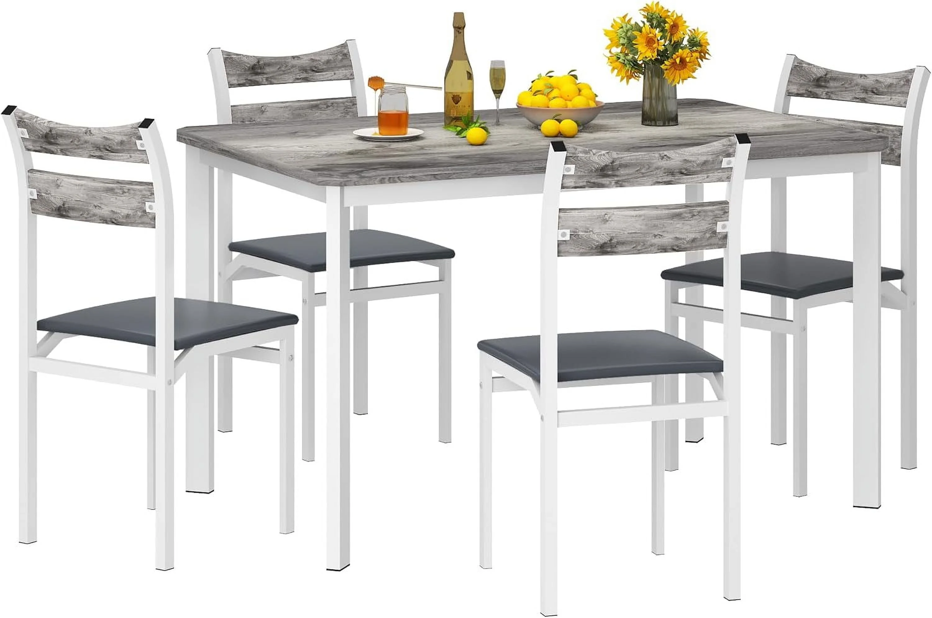 LinkRomat Dining Table Set for 4, 43.3