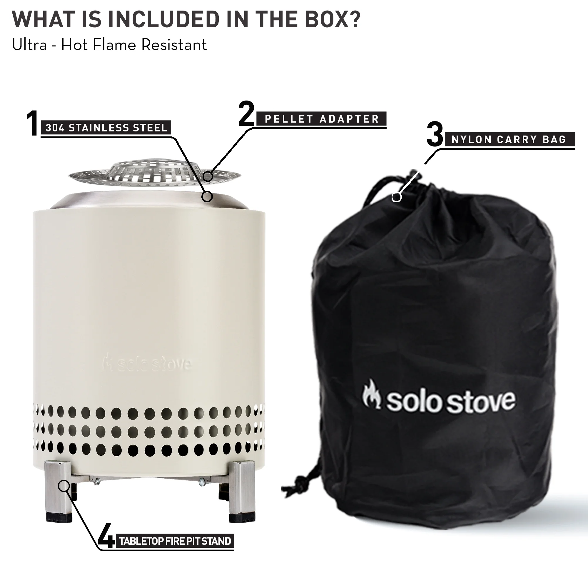 Solo Stove Mesa XL Tabletop Fire Pit with Stand | Low Smoke Outdoor Mini Fire for Urban & Suburbs | Fueled by Pellets or Wood, Stainless Steel, With Travel Bag, H: 8.6