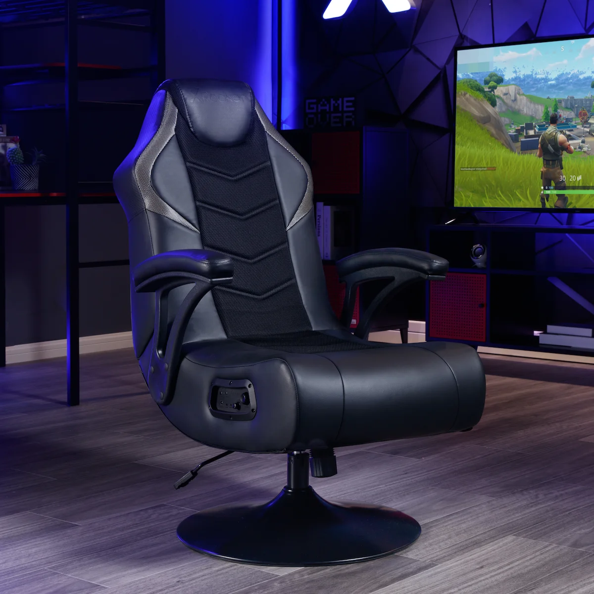 X Rocker Nemesis RGB Pedestal Gaming Chair, Black
