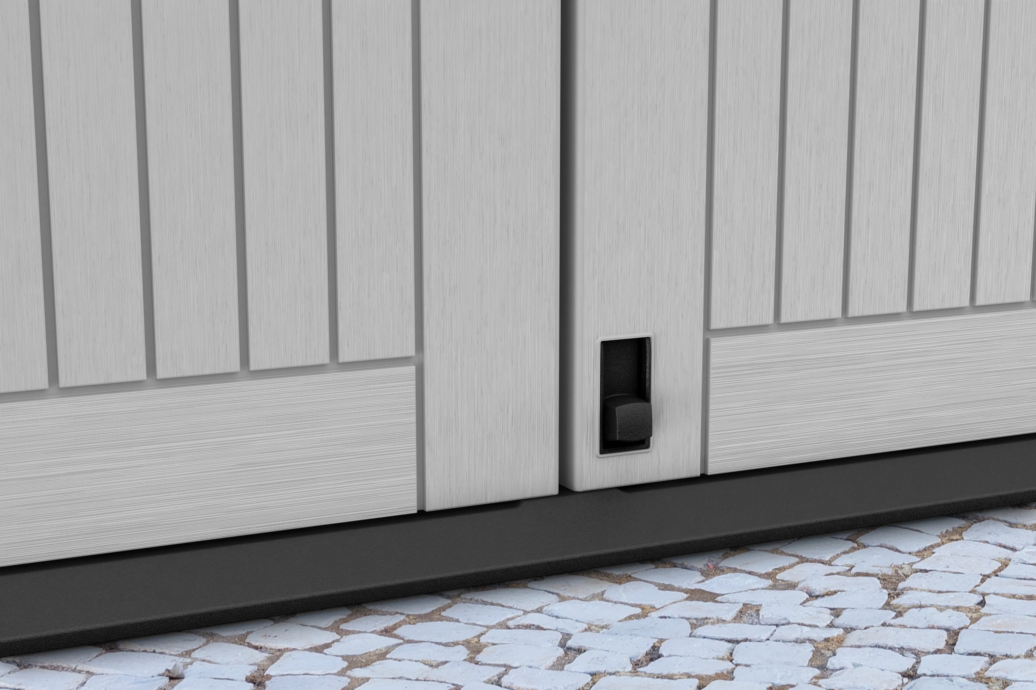 Keter S.I.O Midi 4.3' x 2.3' x 3.7' Horizontal Resin Outdoor Storage Shed with Durable Floor, Grey